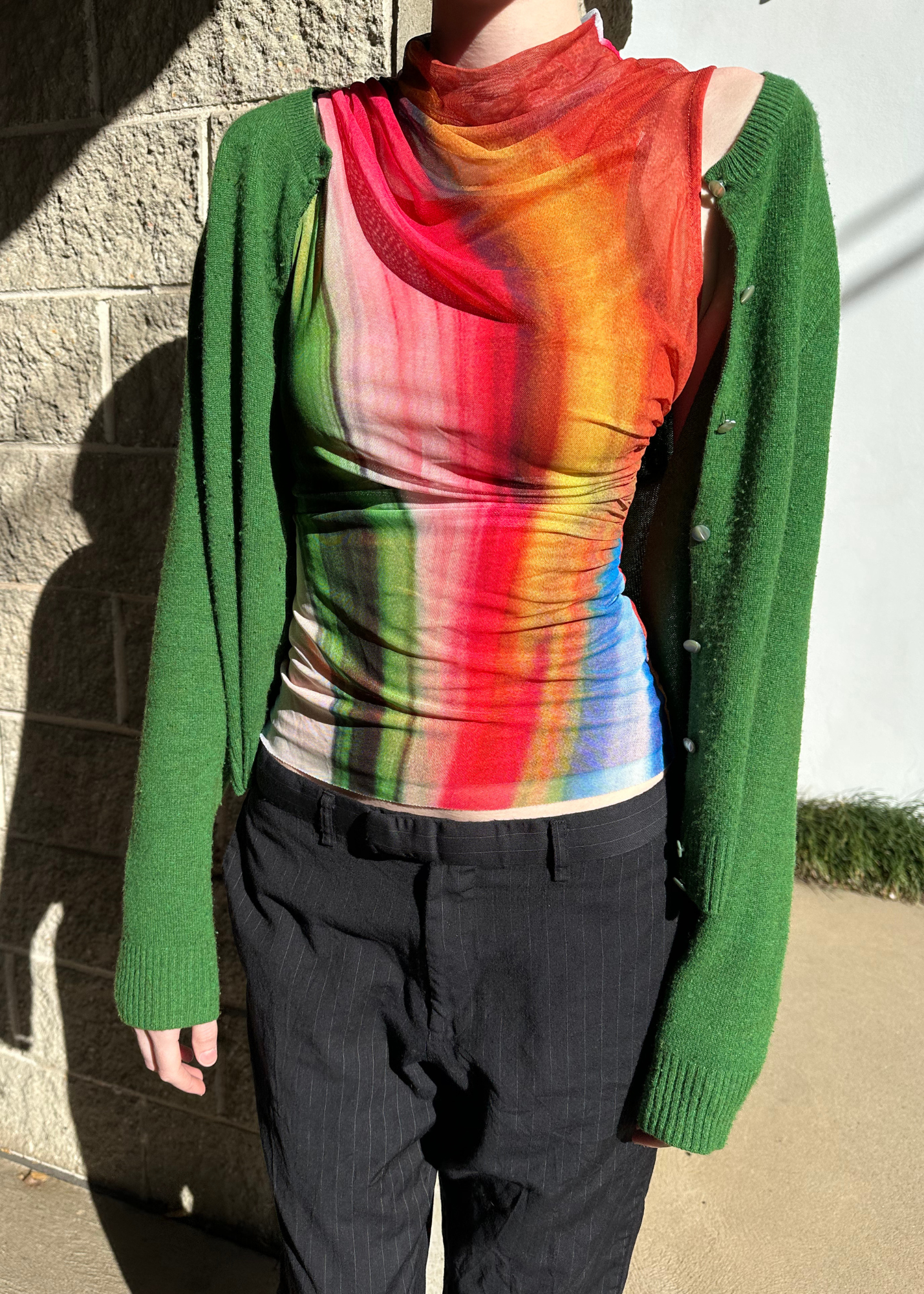 DESIGUAL (BNWT) Multicoloured Mesh Tank Top