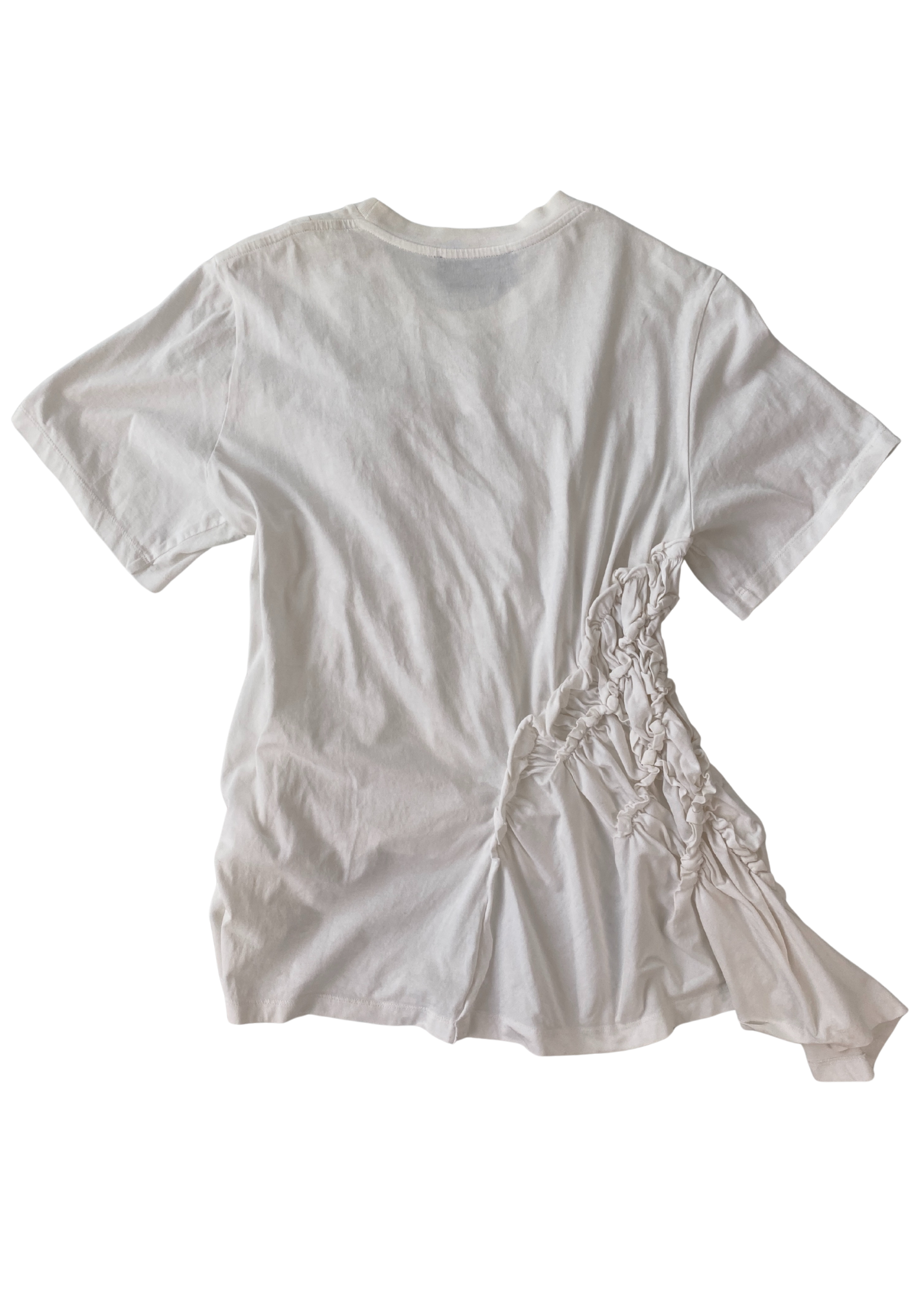 SIMONE ROCHA (AS IS) Pearl + Bows Cinched Asymmetrical T-Shirt