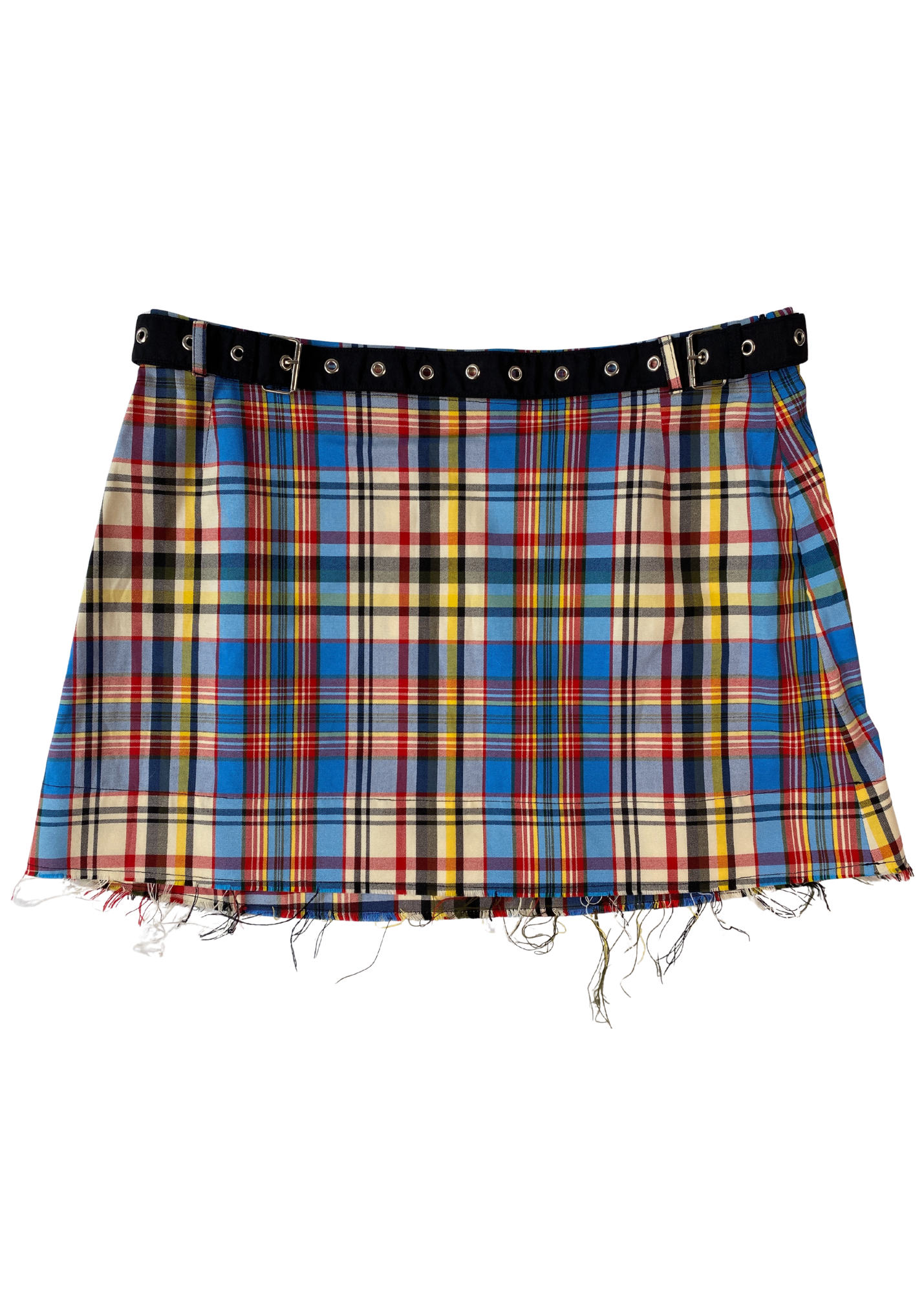 MARQUES ALMEIDA Tartan Raw Hem Mini Skirt