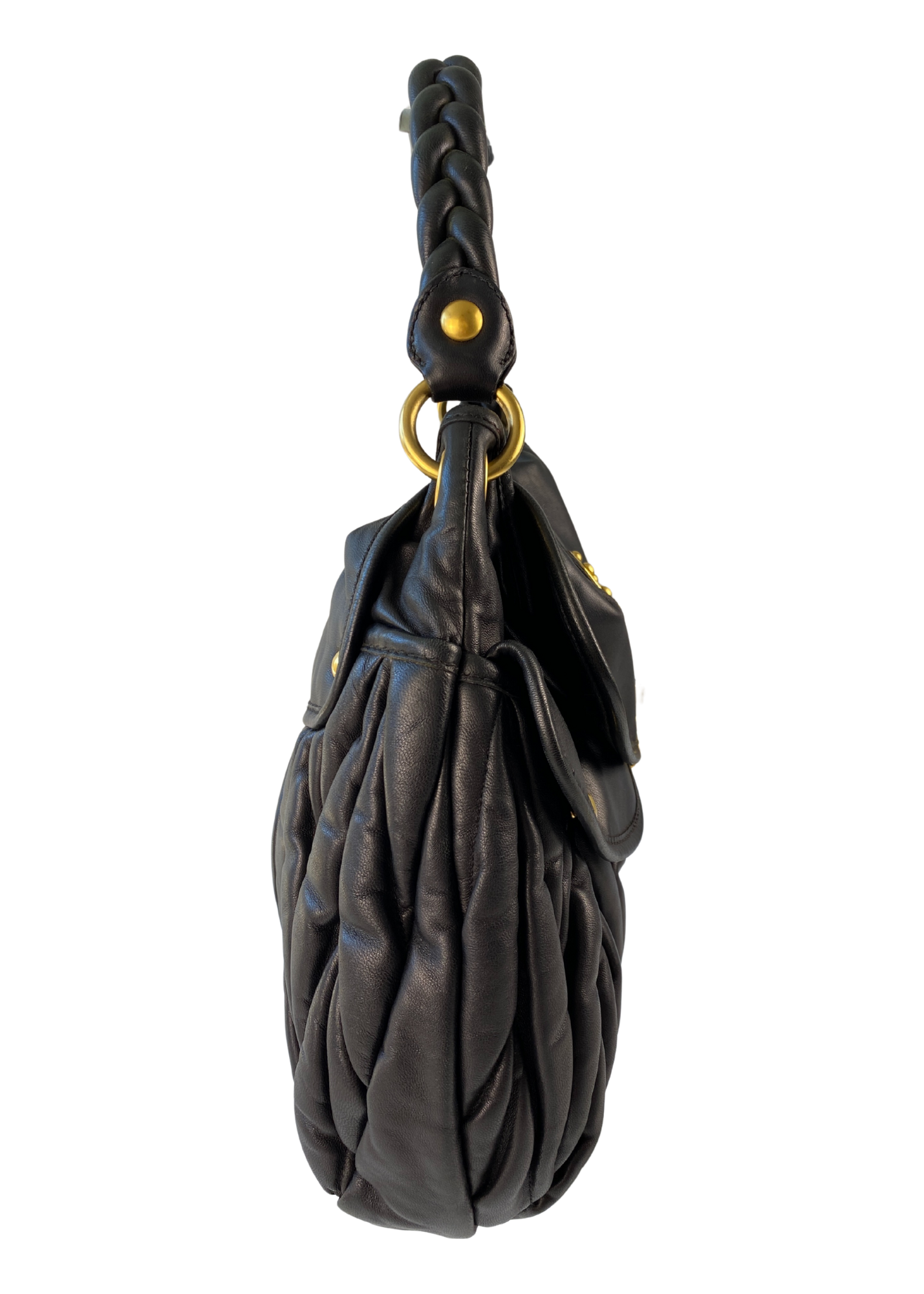 MIU MIU Leather 'Coffer' Gold Hardware