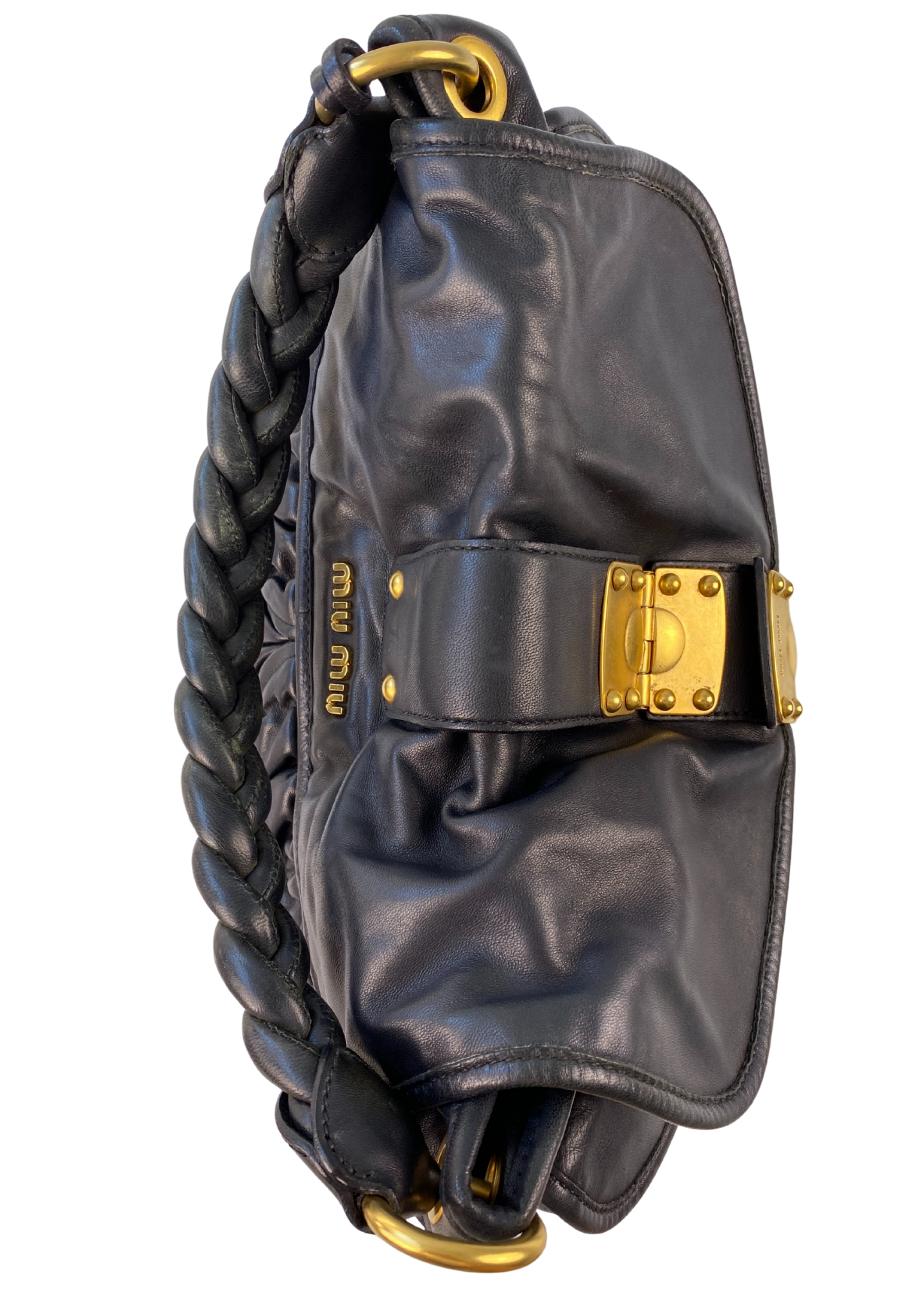 MIU MIU Leather 'Coffer' Gold Hardware