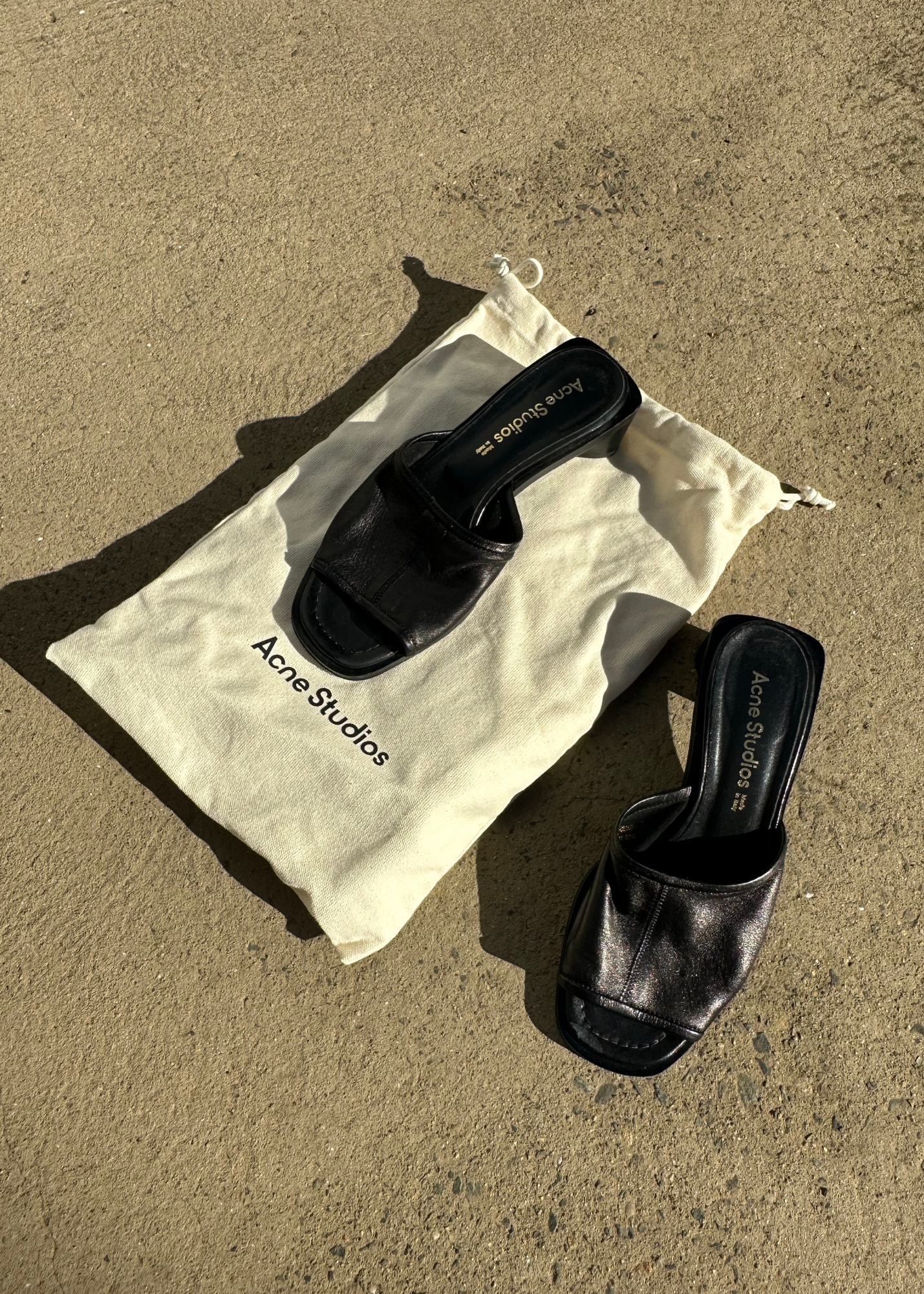 ACNE STUDIOS (AS IS) Black Leather Mule