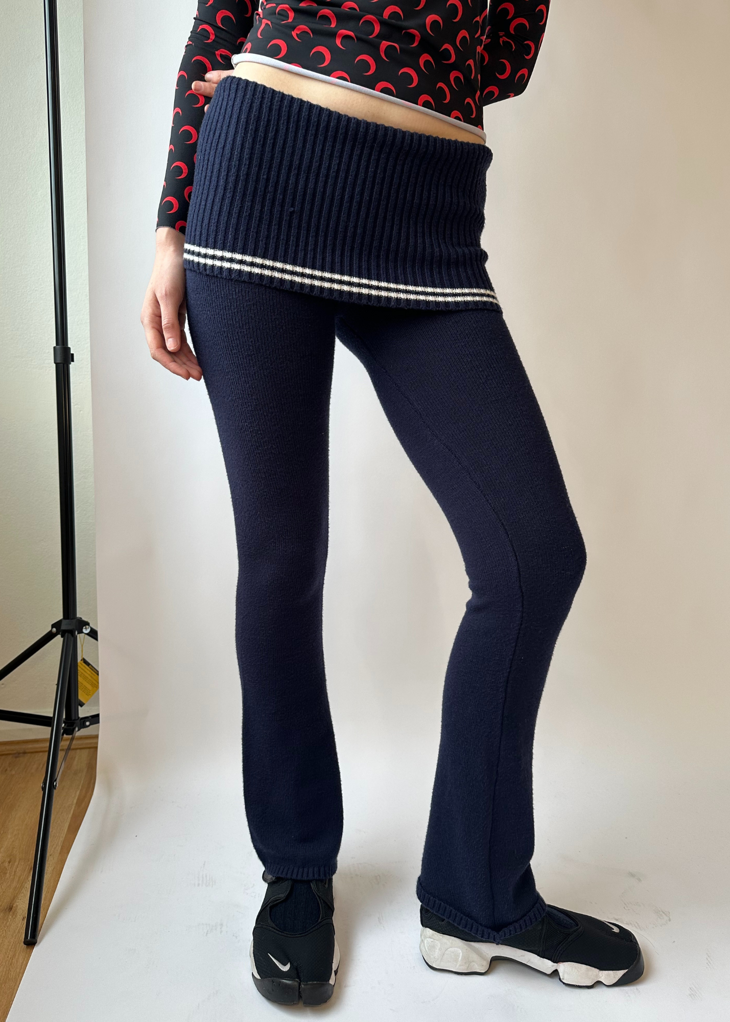 FRANKIES BIKINI Fold Over Knit Pants