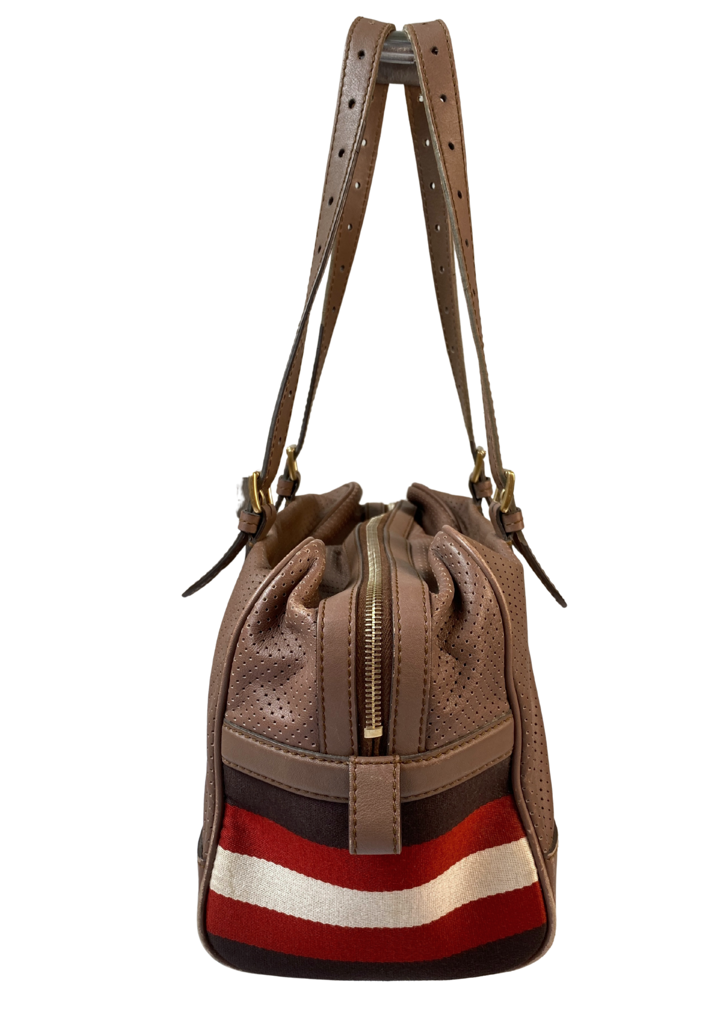 BALLY (AS IS) Perforated Leather Bowling Bag