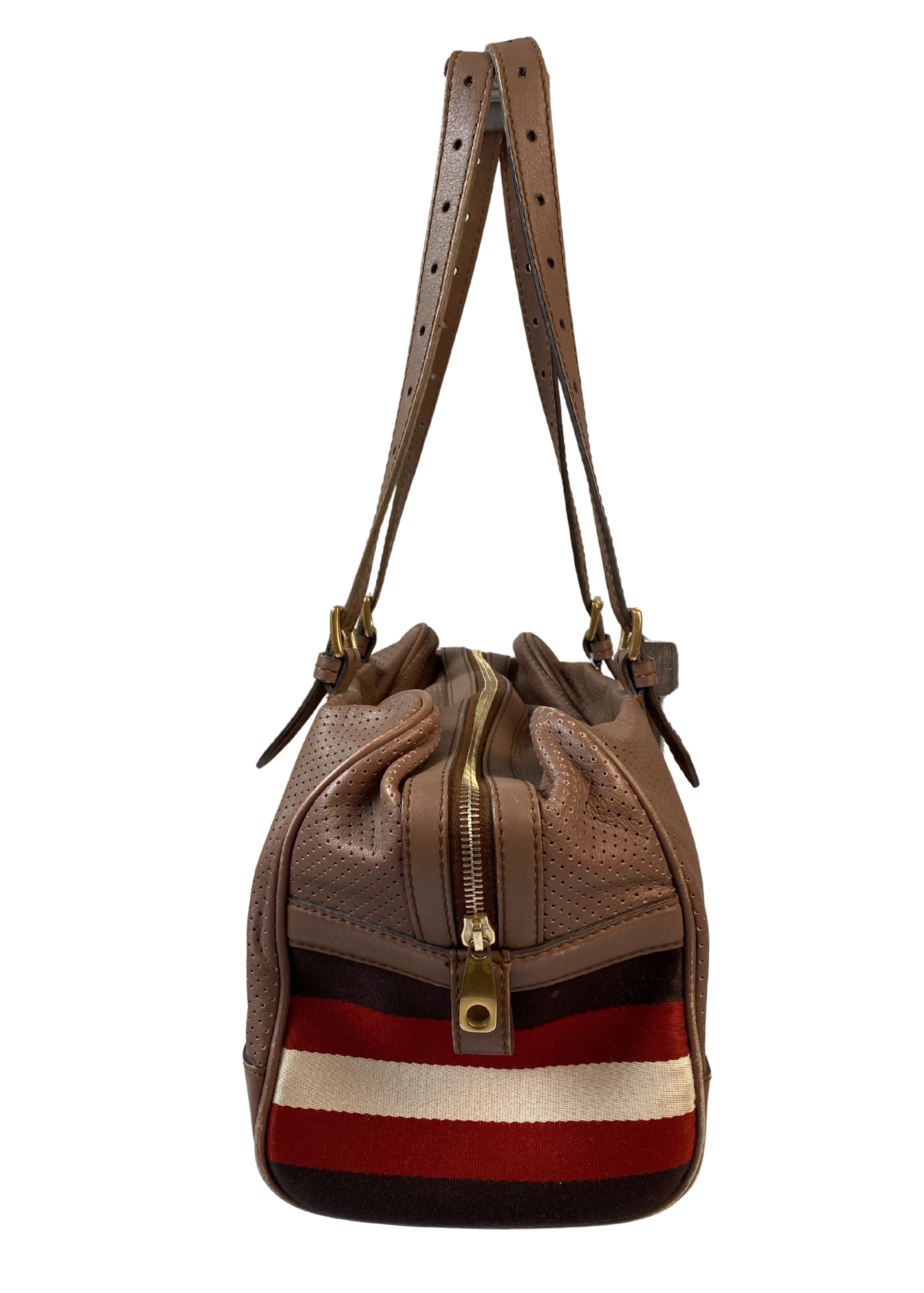 BALLY (AS IS) Perforated Leather Bowling Bag