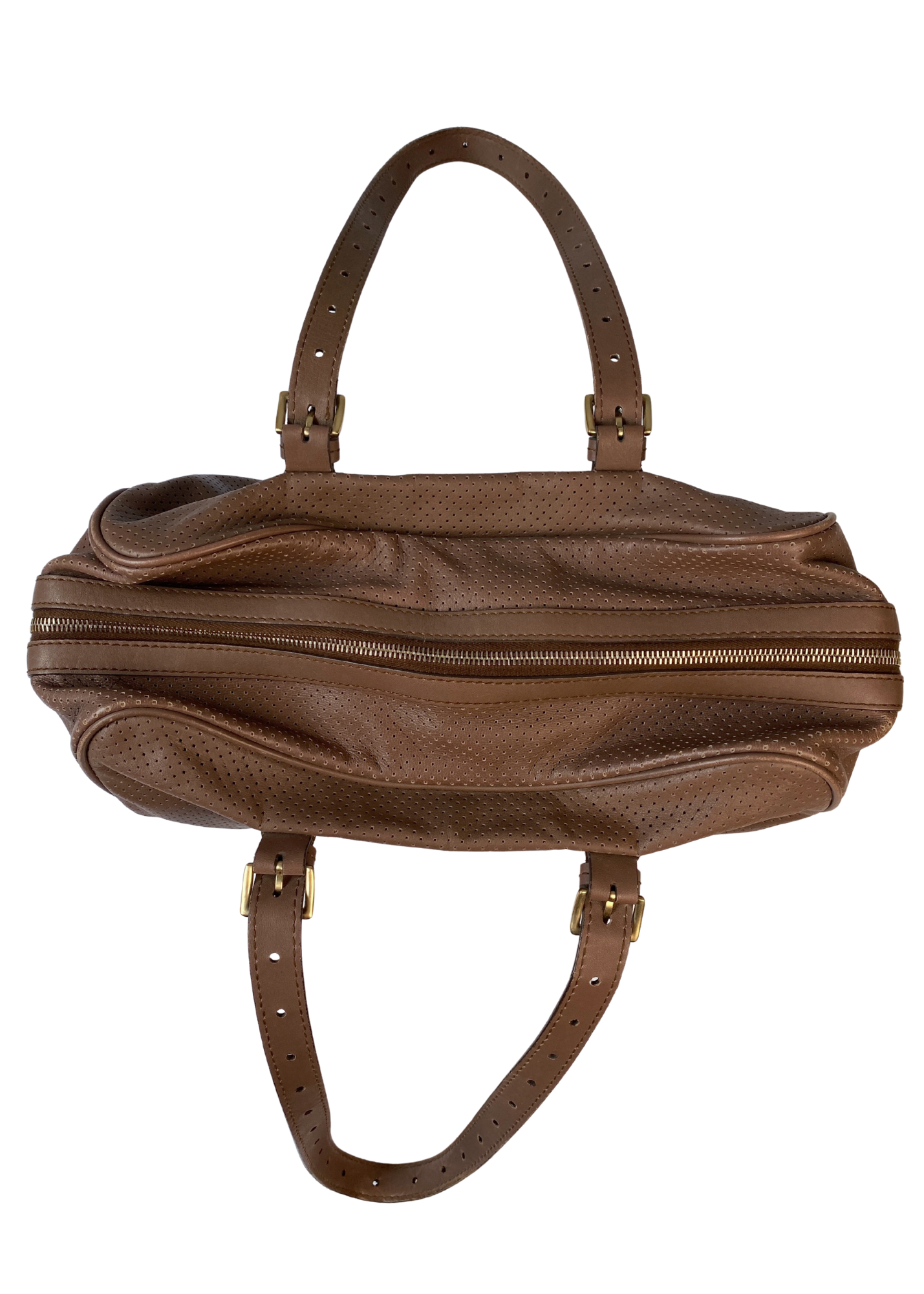 BALLY (AS IS) Perforated Leather Bowling Bag