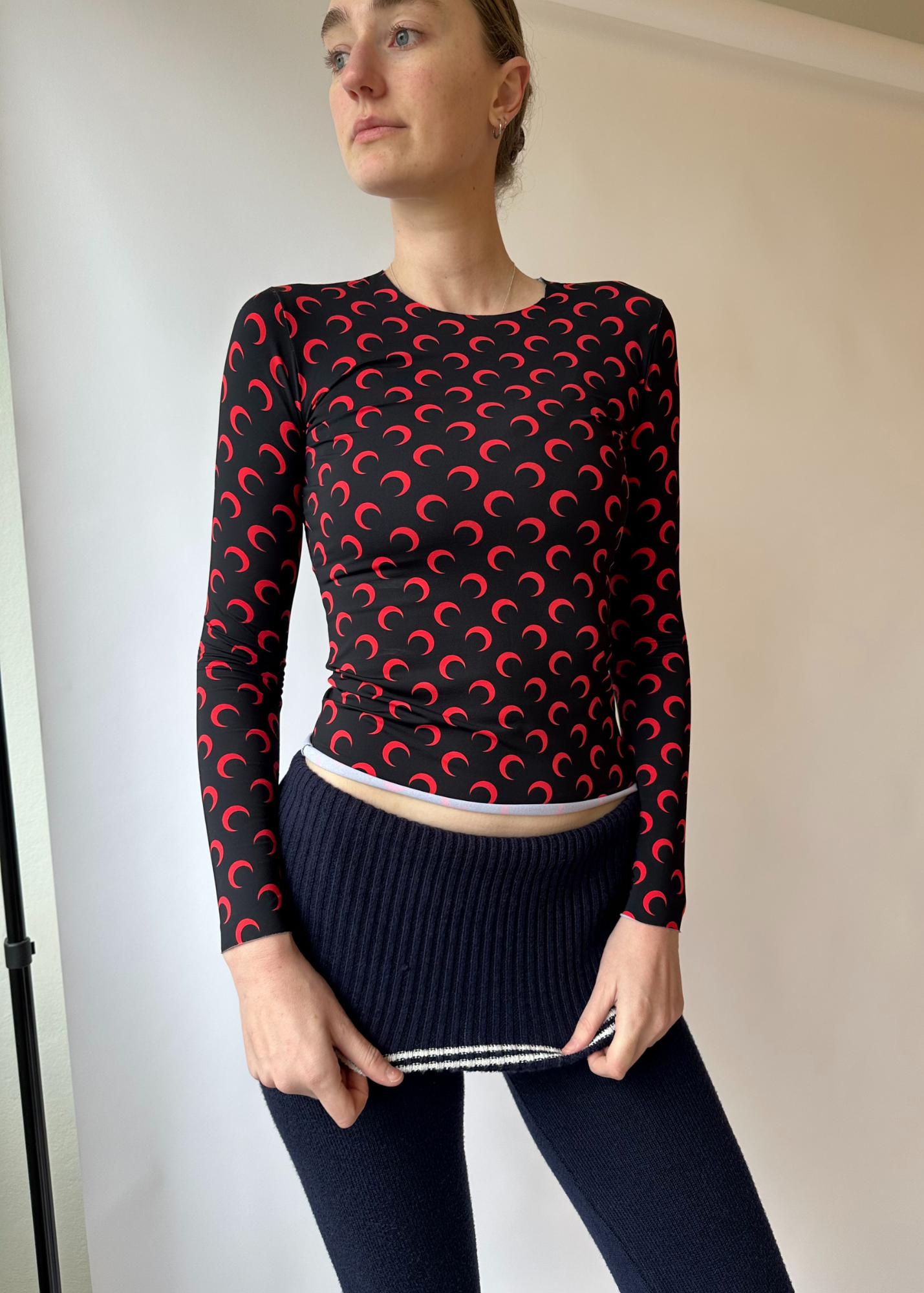 MARINE SERRE Crescent Moon Long Sleeve Top