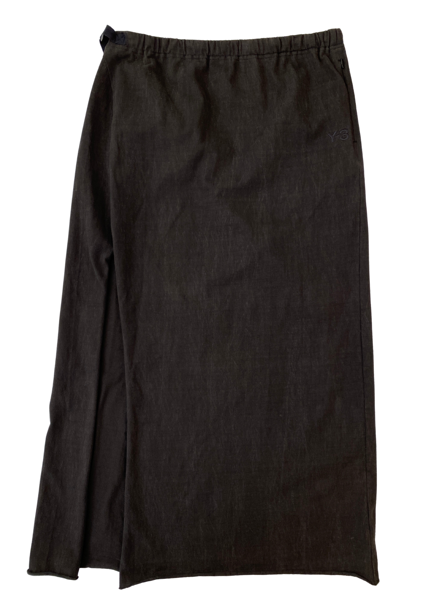 Y-3 Washed Black Maxi Skirt W Slit
