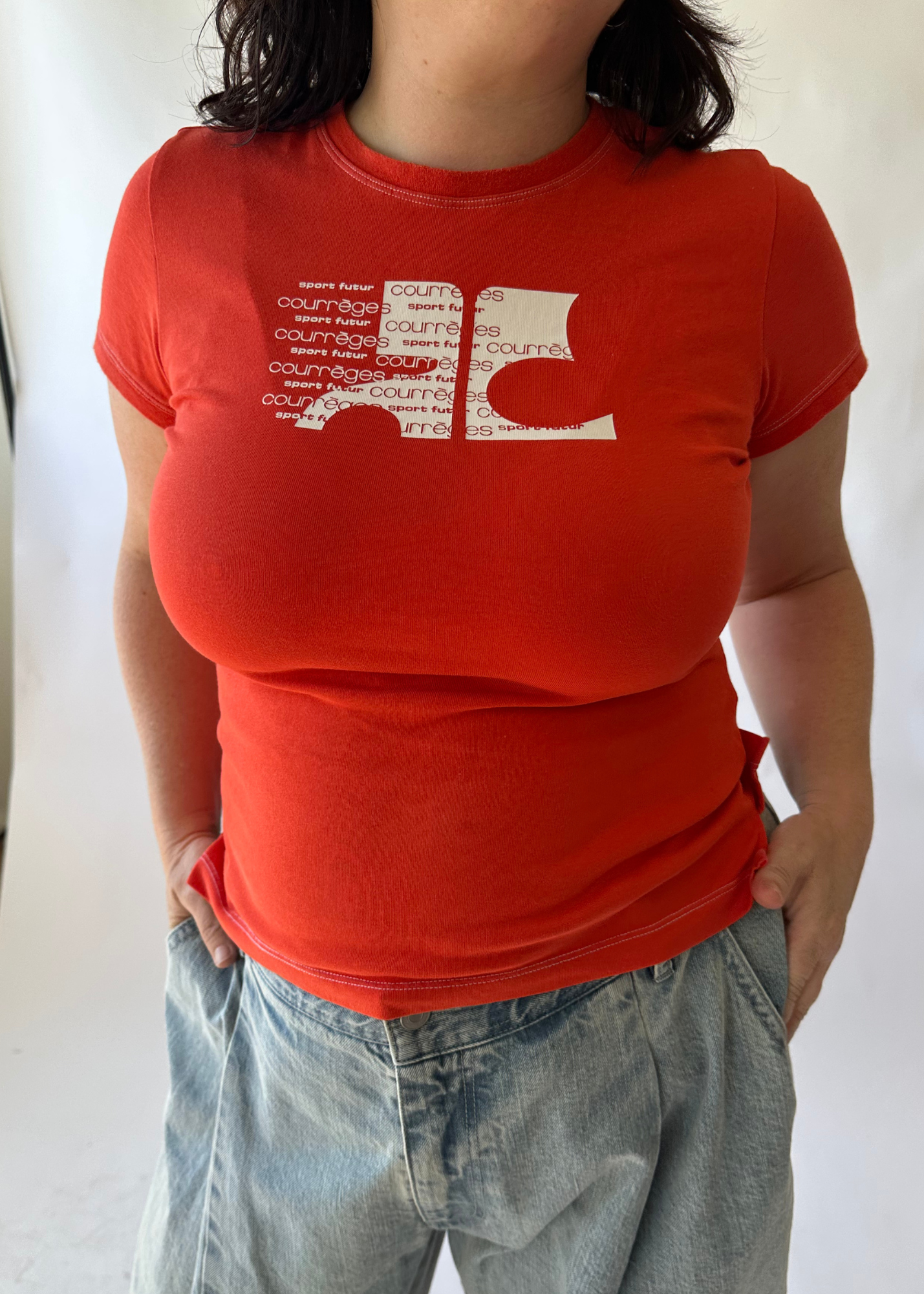 COURREGES SPORT FUTUR (AS IS) Logo Baby T-Shirt