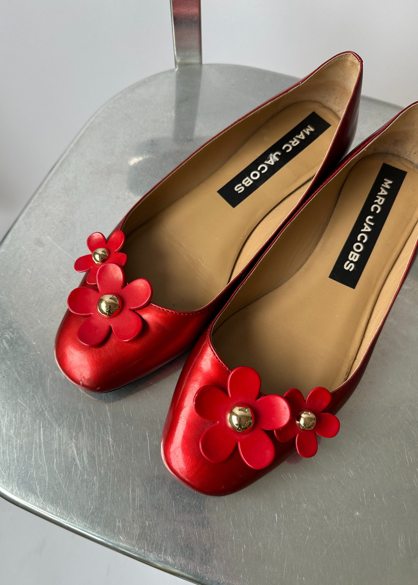 MARC JACOBS Floral Applique Ballet Flats
