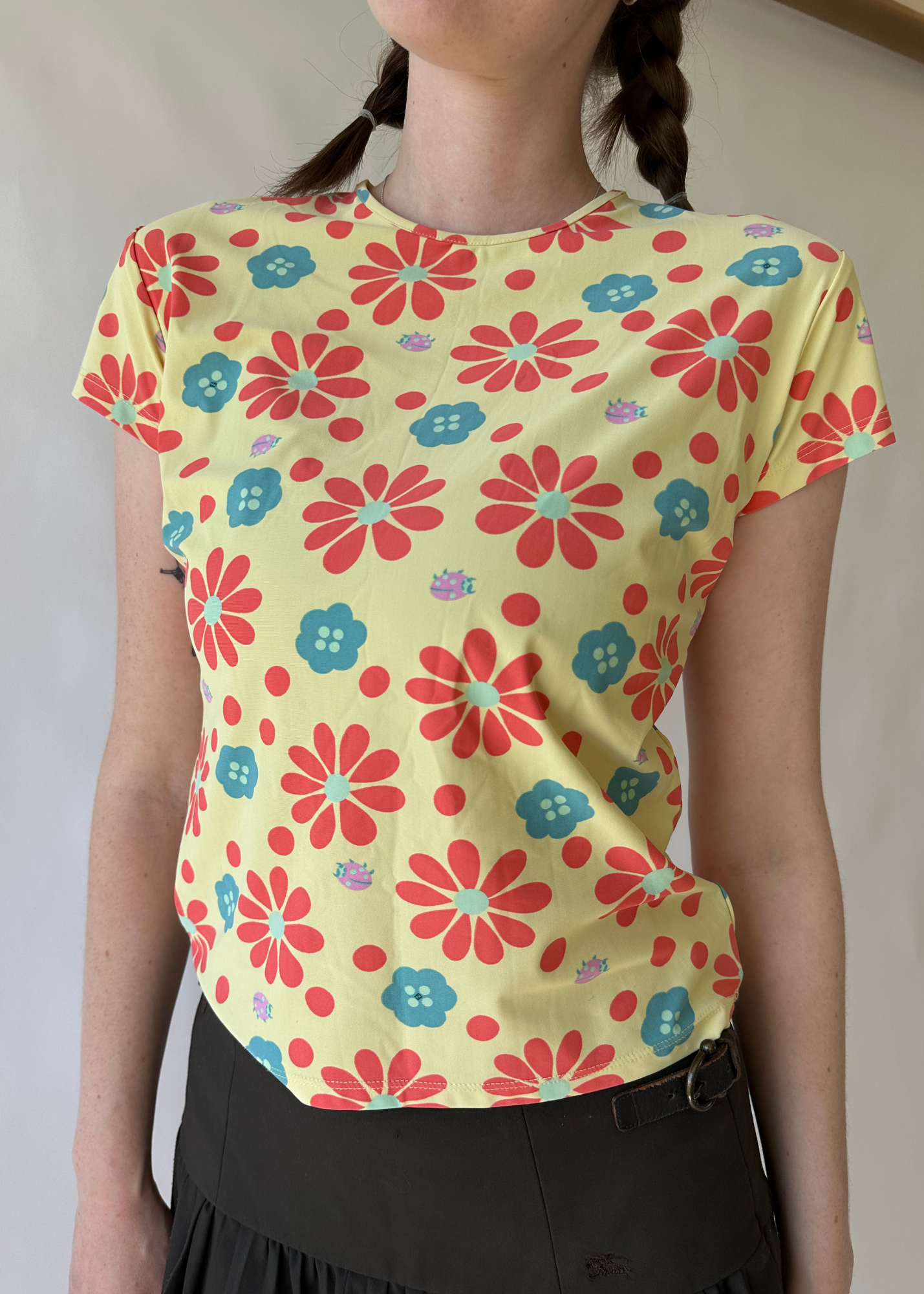 FENDI VINTAGE 1990's Floral Ladybug Print Baby T-Shirt