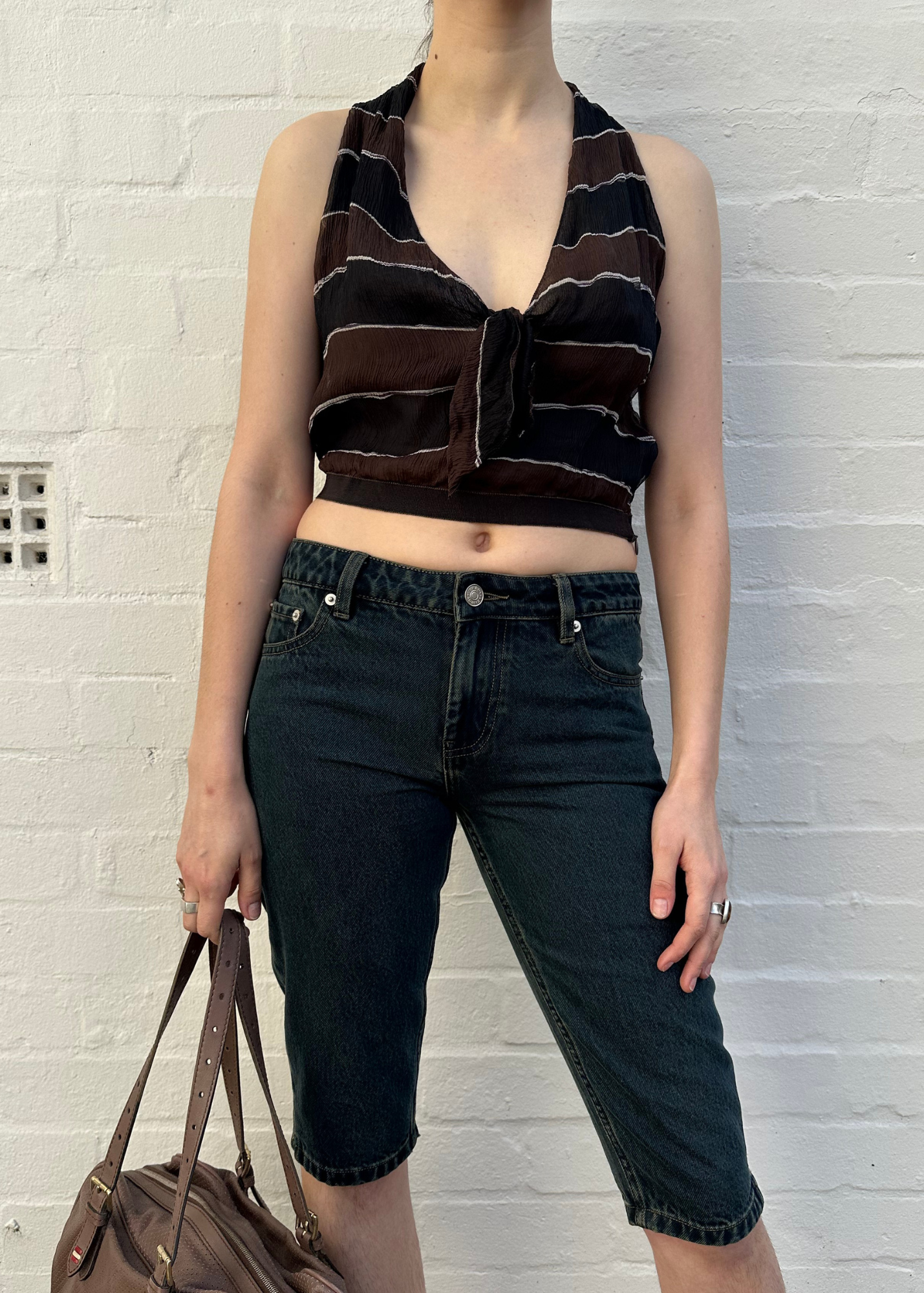 VENROY Denim Knee Length Capri