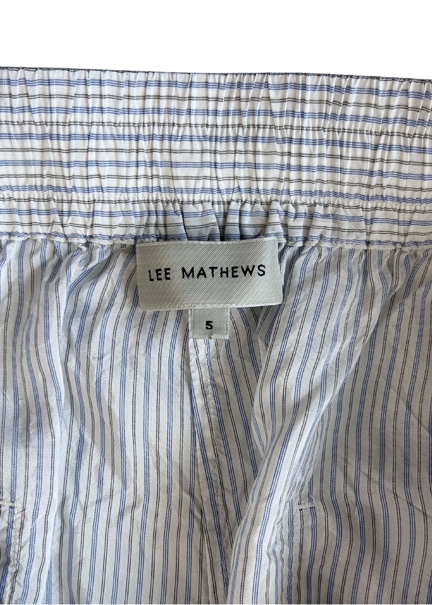 LEE MATHEWS Pinstripe Balloon Leg Pants