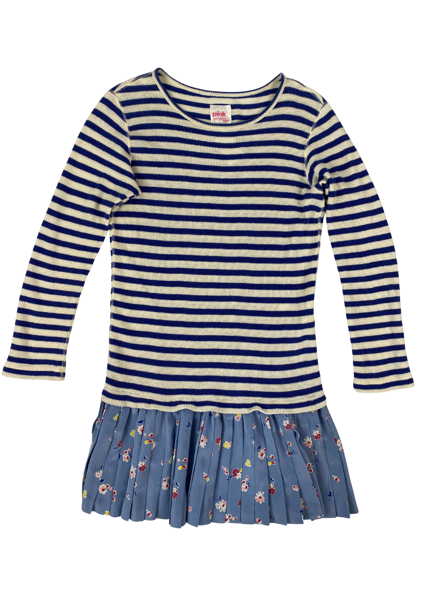 JUNYA WATANABE COMME DES GARCONS MAN 2013 Stripe Waffle Pleat Mini Dress