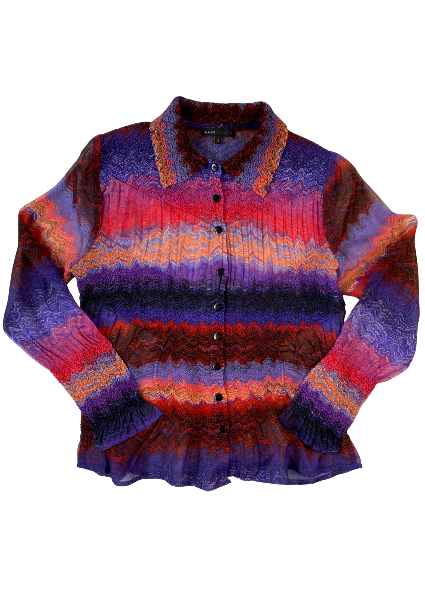 MARC JACOBS Abstract Perma Pleat Button Up Shirt