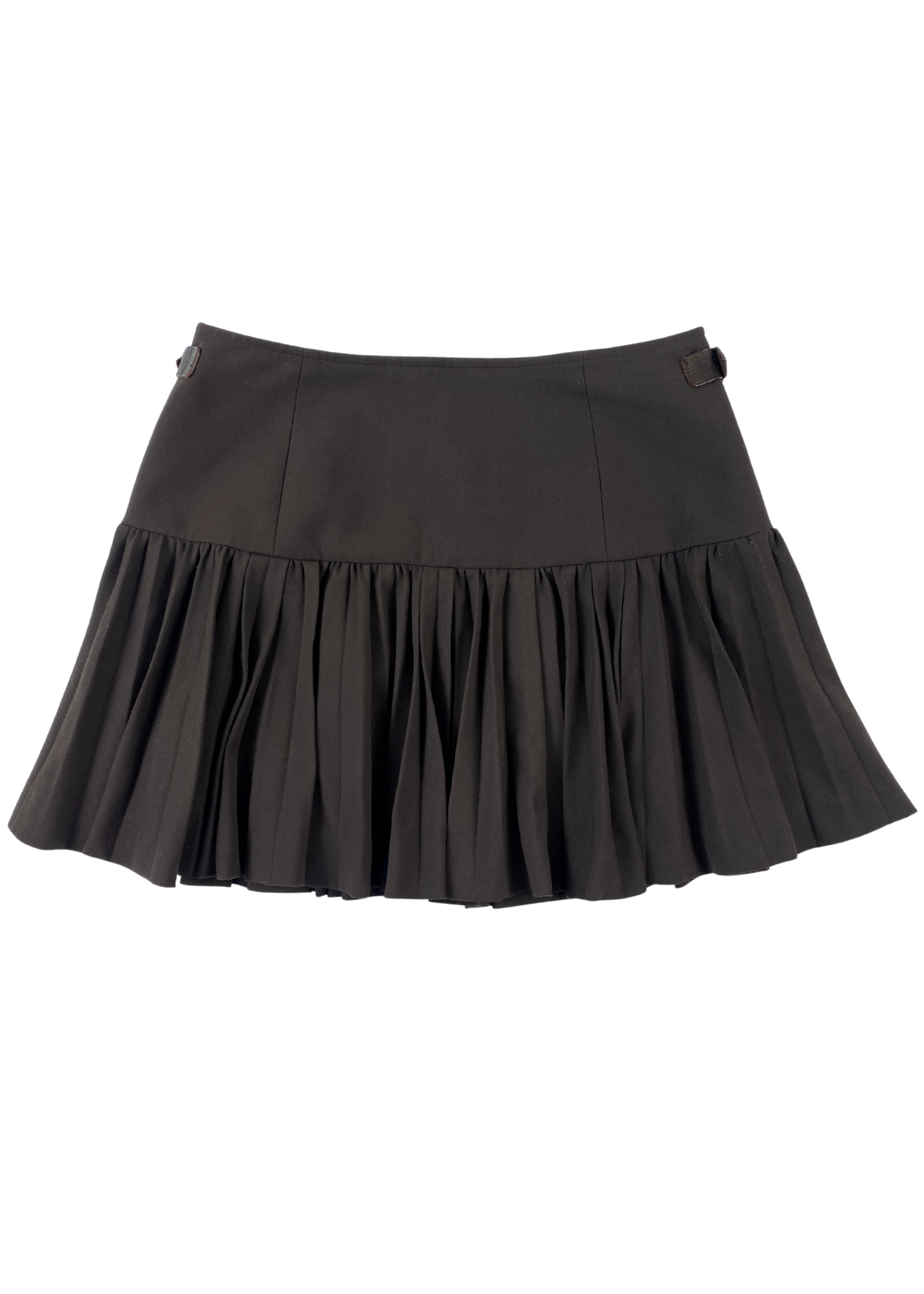BURBERRY BLUE LABEL Pleat Drop Waist Mini Skirt