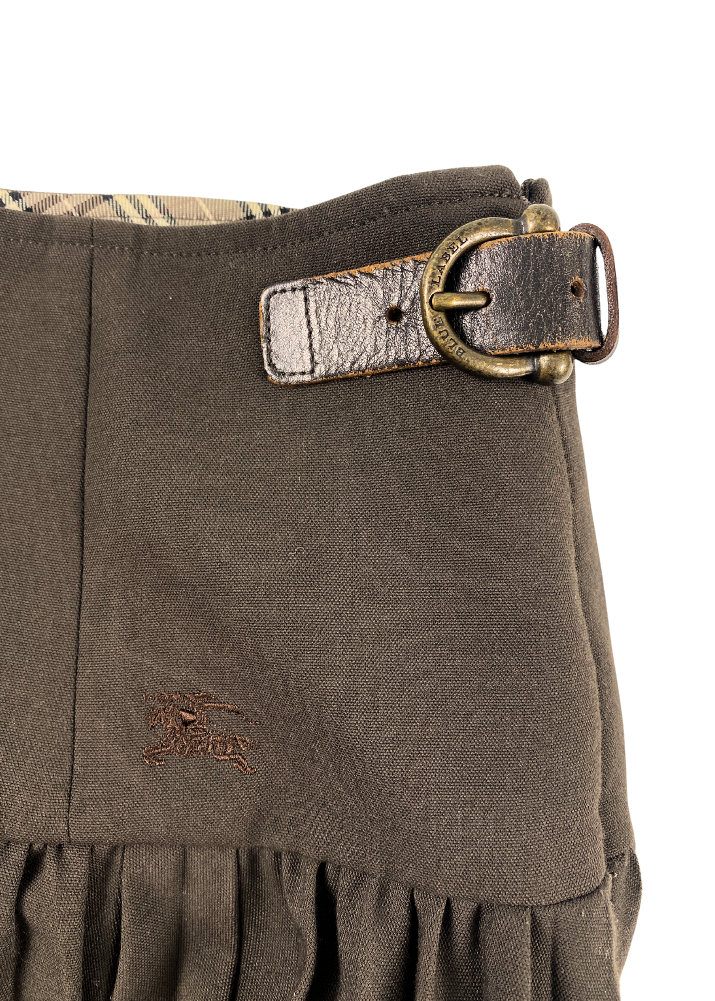 BURBERRY BLUE LABEL Pleat Drop Waist Mini Skirt