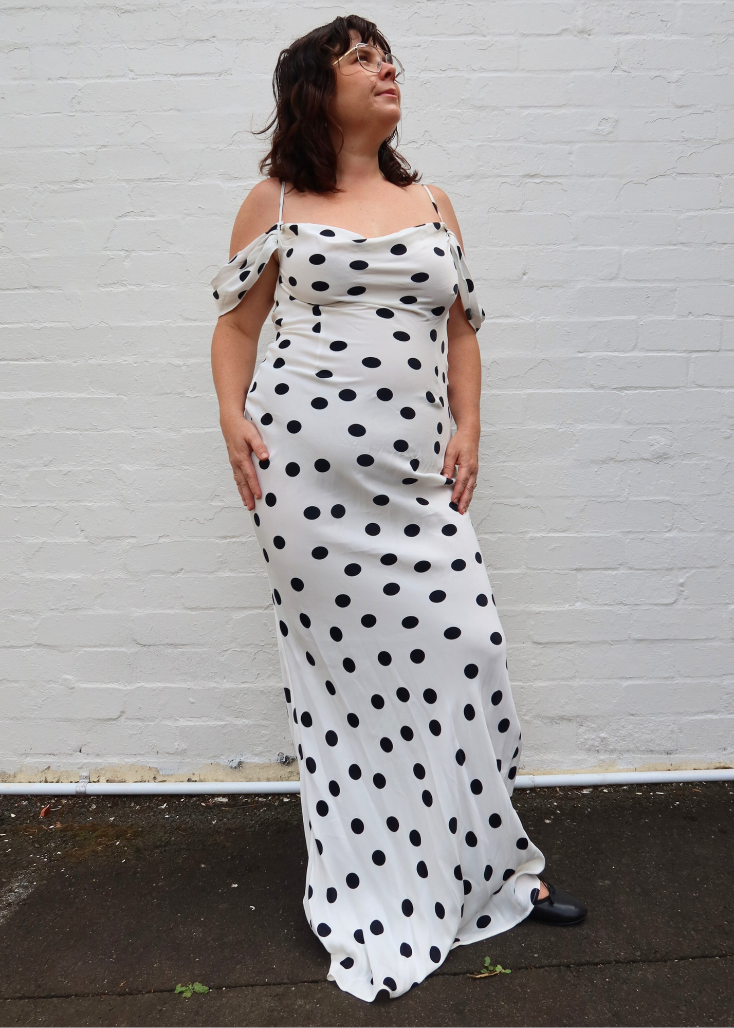 RAT & BOA (BNWT) Polkadot Bias Cut Maxi Dress