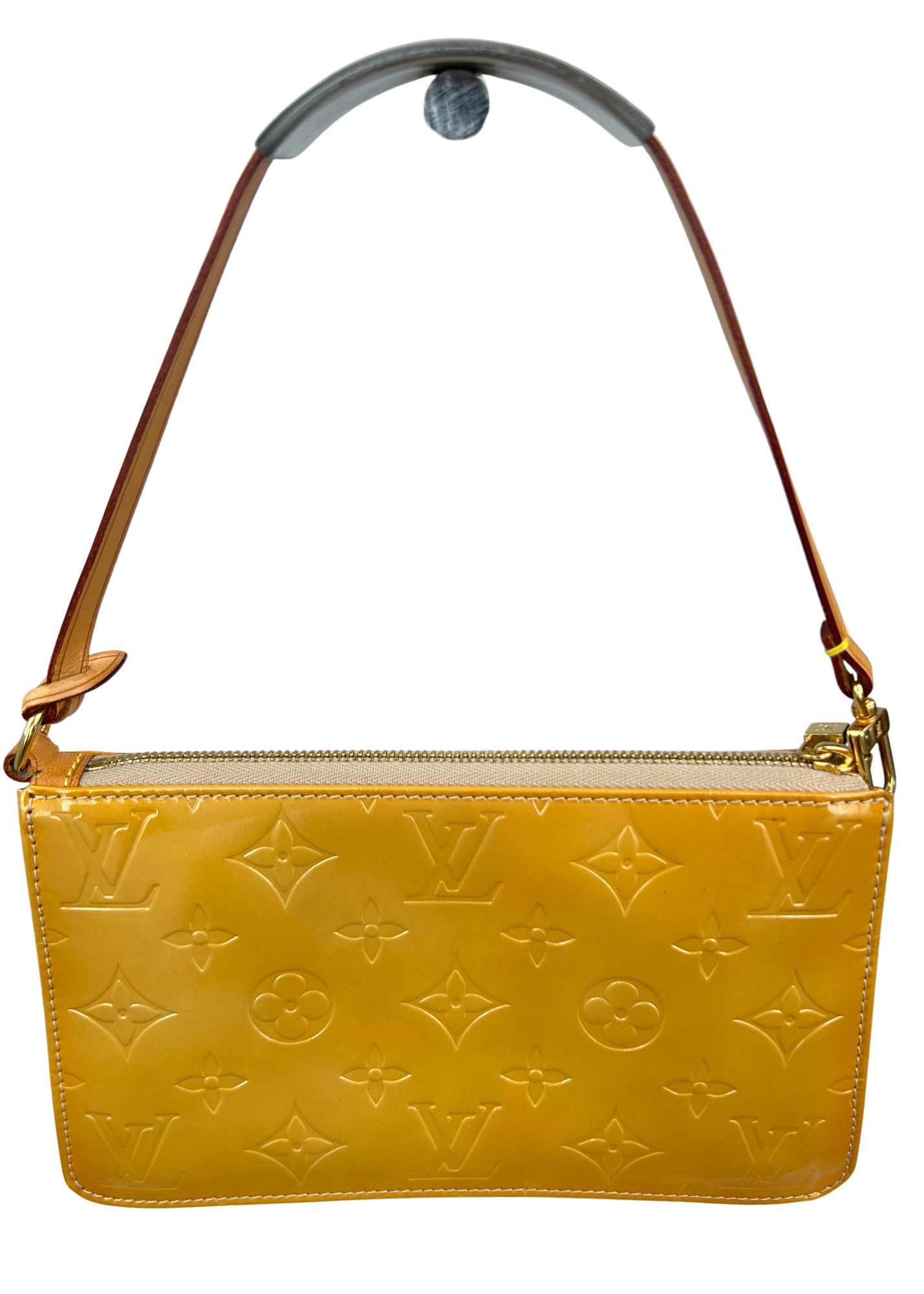 LOUIS VUITTON VINTAGE 1999 Gold Vernis Leather Lexington Pochette Bag