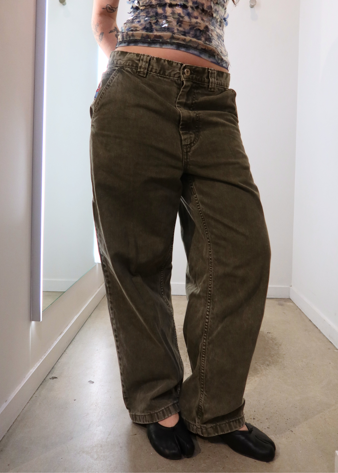 POLAR SKATE CO. 'Big Boy' Green Overdyed Carpenter Jeans