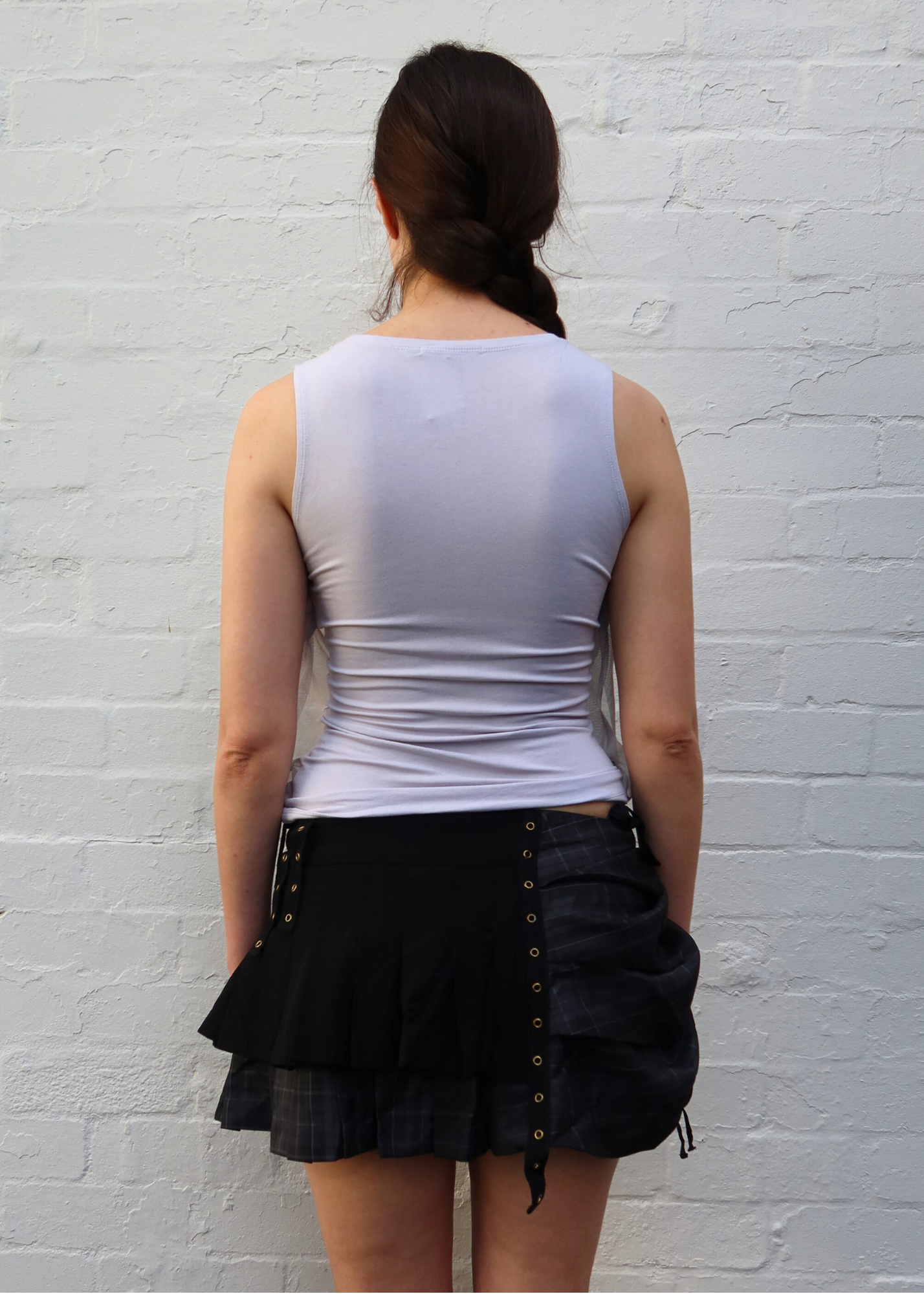 ISSEY MIYAKE (AS IS) AW 2020 Grey Layered Mesh Tank