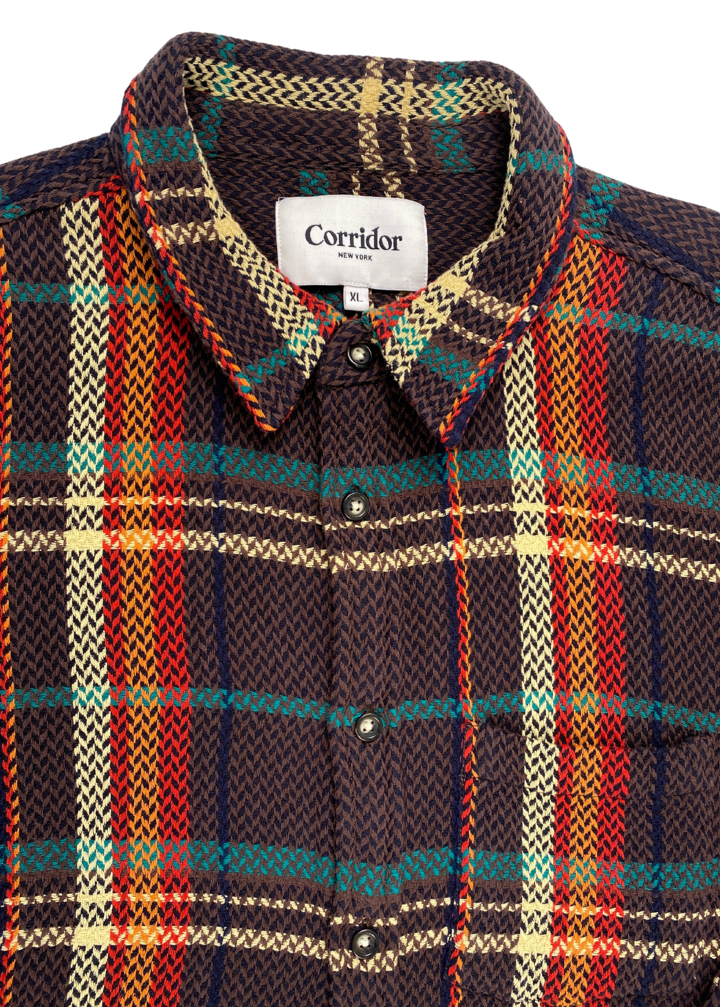 CORRIDOR NEW YORK Herringbone Plaid Button Up