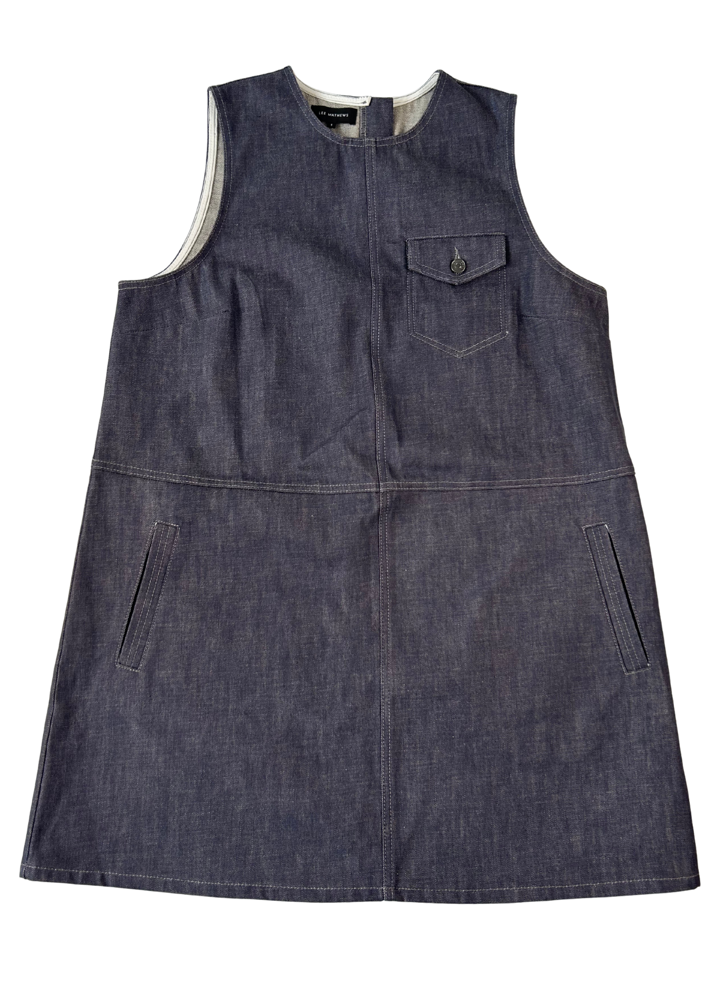 LEE MATHEWS Denim Pinafore Midi