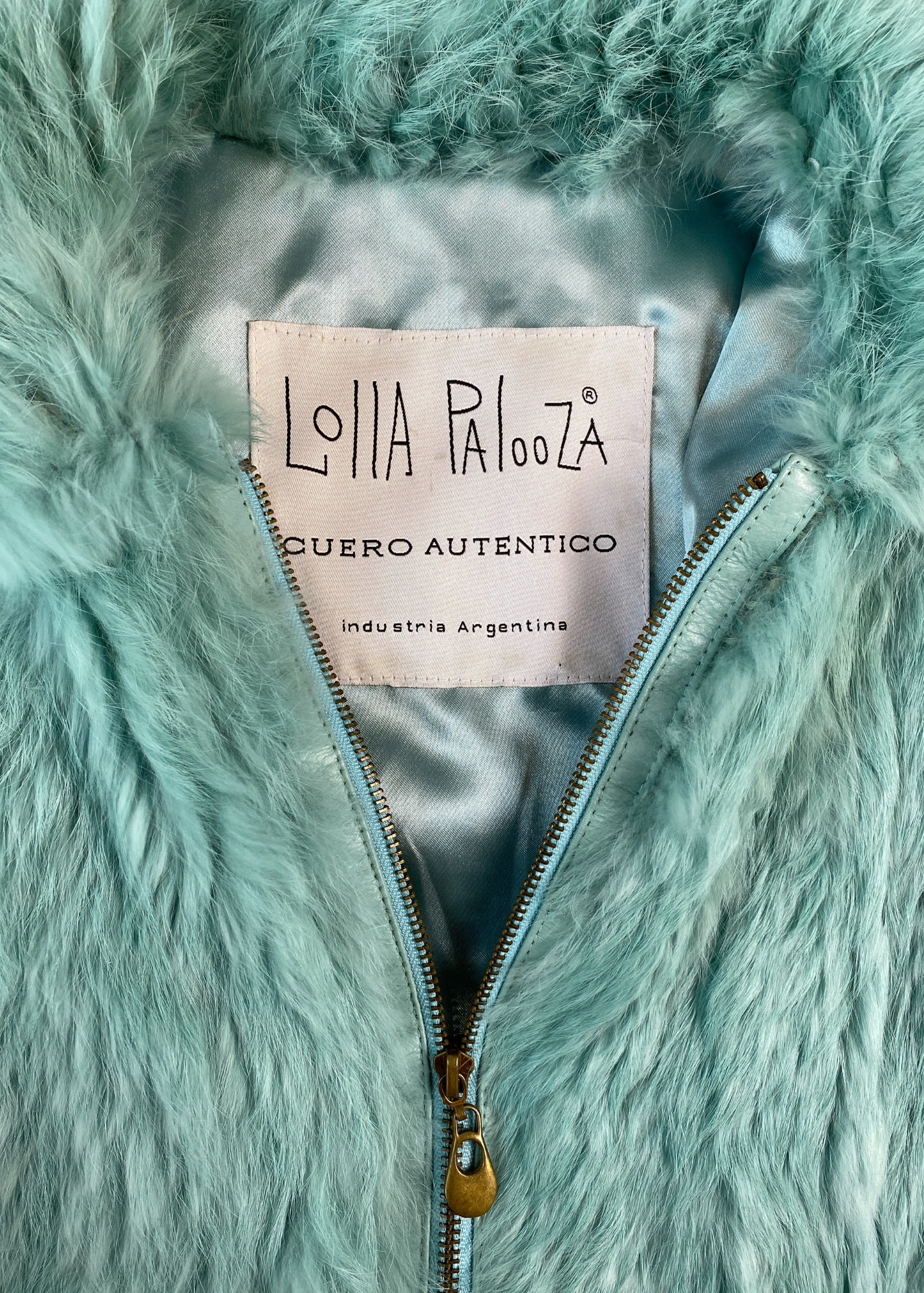 LOLLA PALOOZA Rabbit Fur Zip Up Jacket