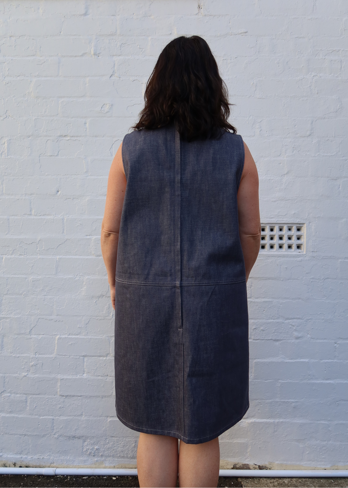 LEE MATHEWS Denim Pinafore Midi