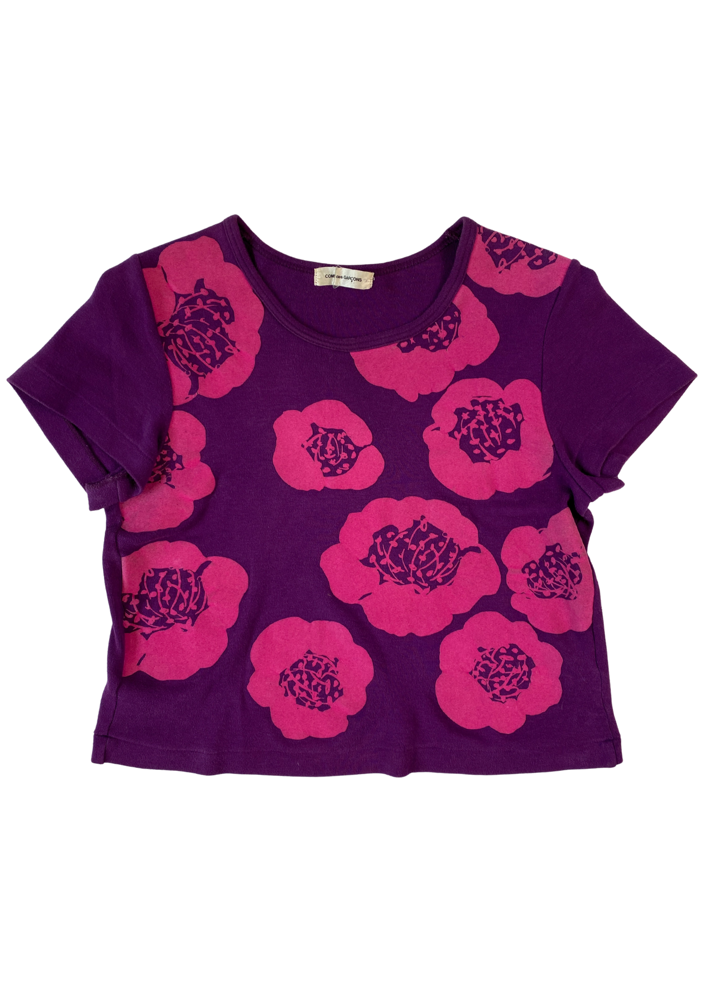 COMME DES GARCONS (AS IS) 1996 Floral Flocked Baby T-Shirt