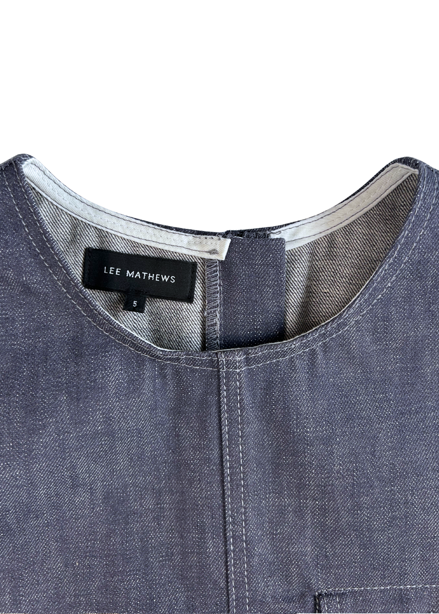 LEE MATHEWS Denim Pinafore Midi