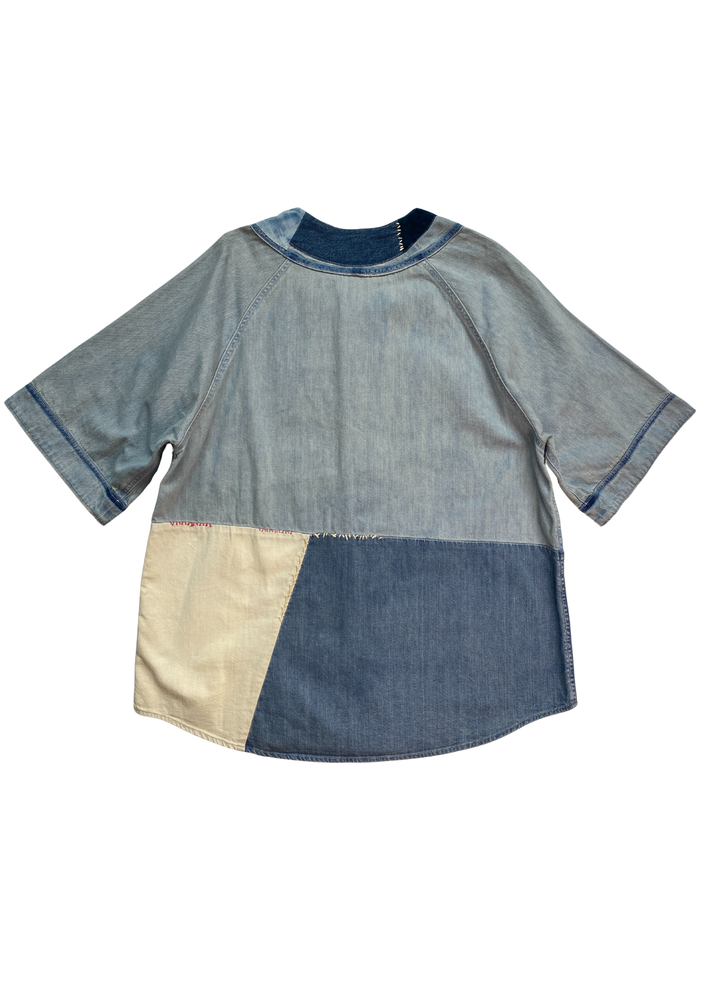 KAPITAL (BNWT) 8oz Reconstructed Denim 'GREAT KOUNTRY' Baseball Shirt