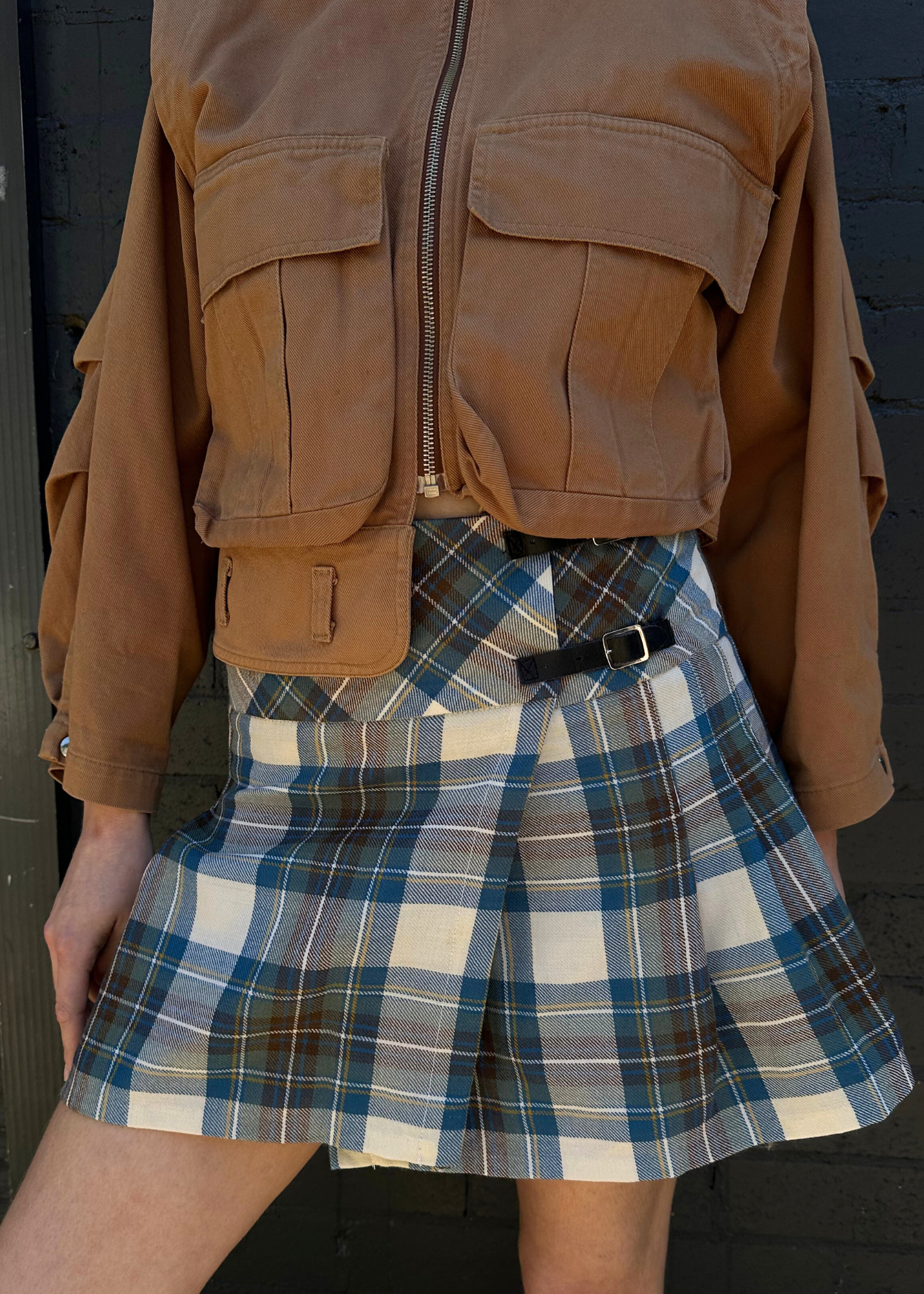 JOHN MORRISON Tartan Kilt Mini Skirt