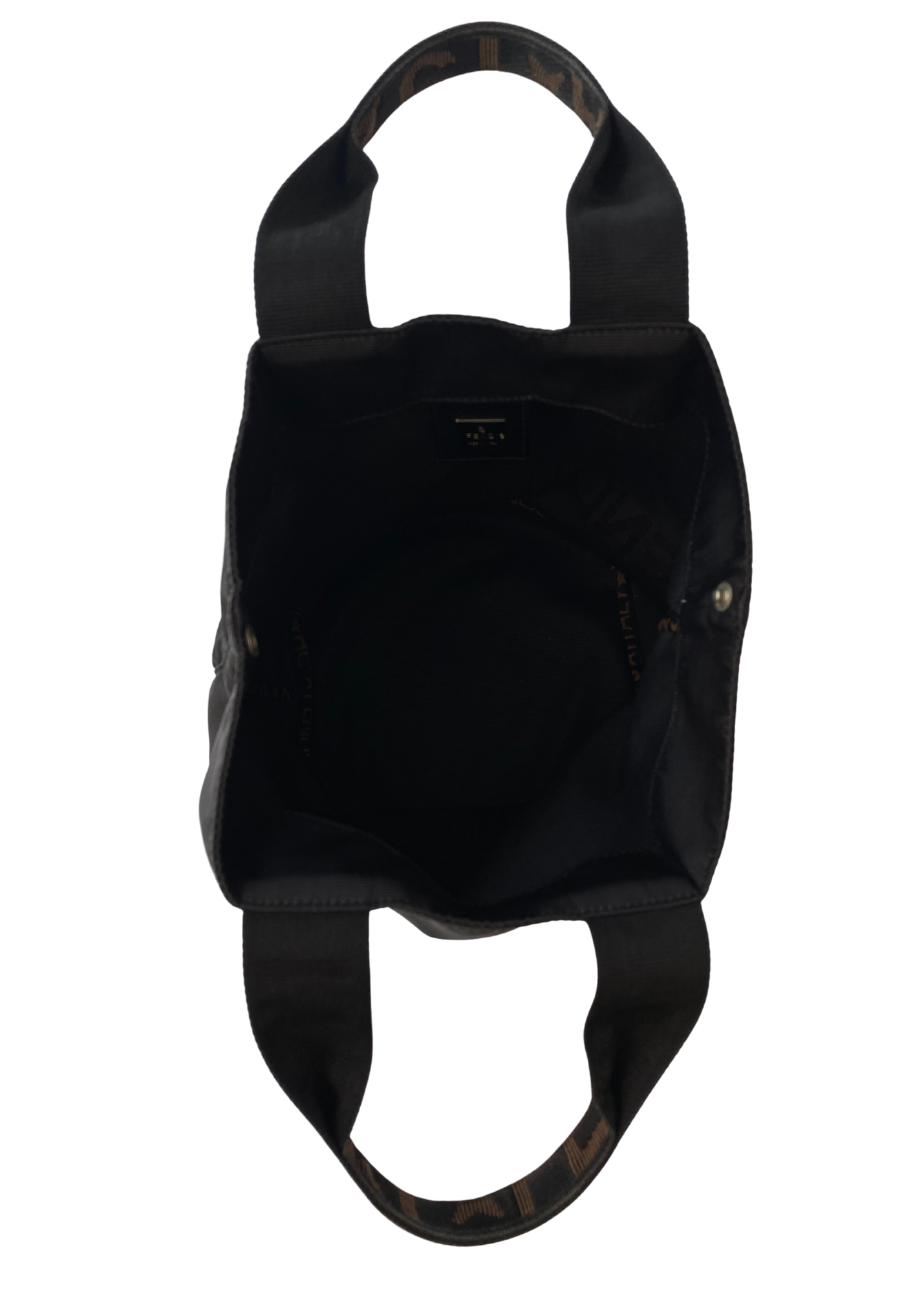 FENDI (AS IS) Logo Jacquard Canvas Mini Bucket Bag