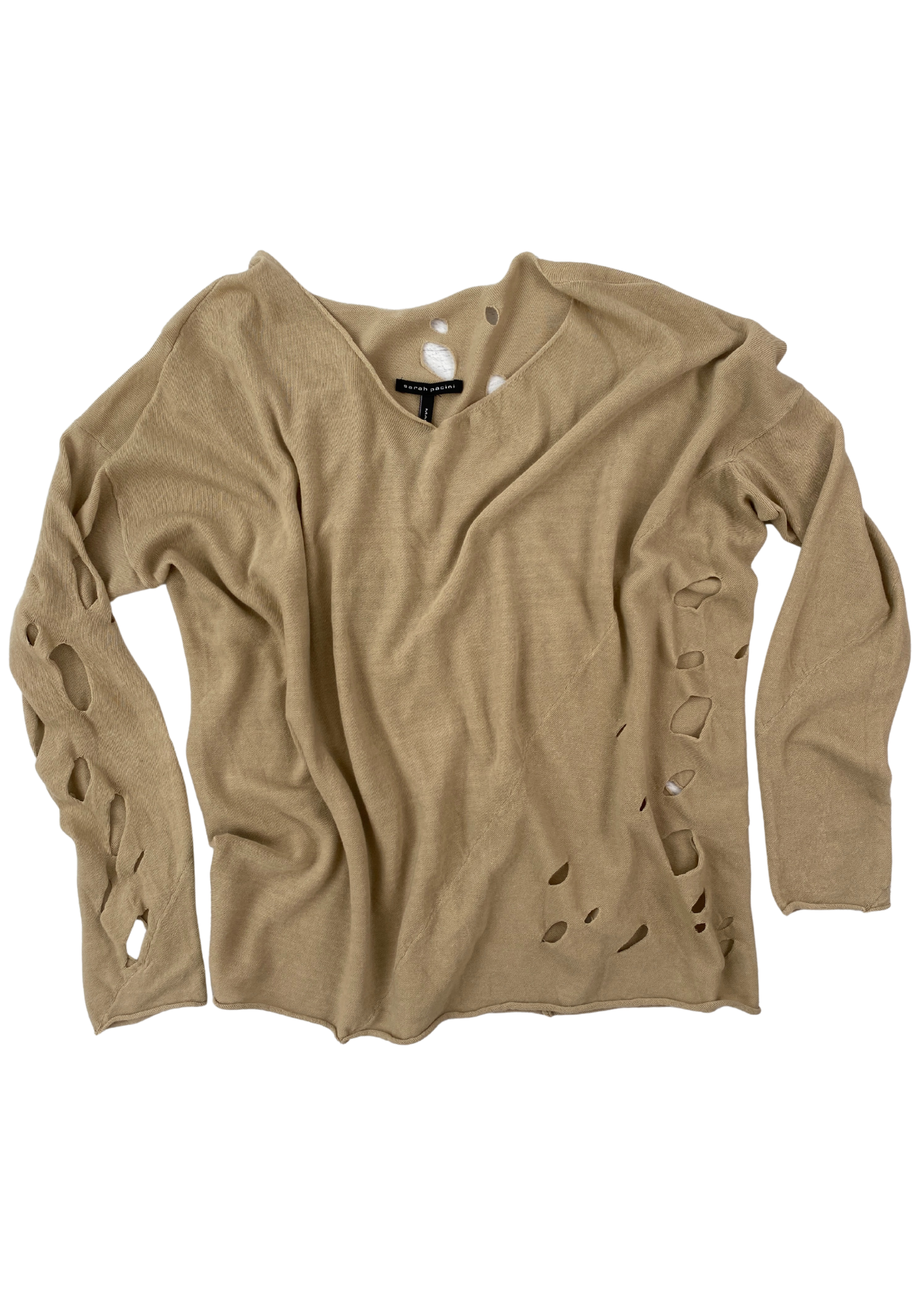 SARAH PACINI (BNWT) Holey Relaxed Long Sleeve Top