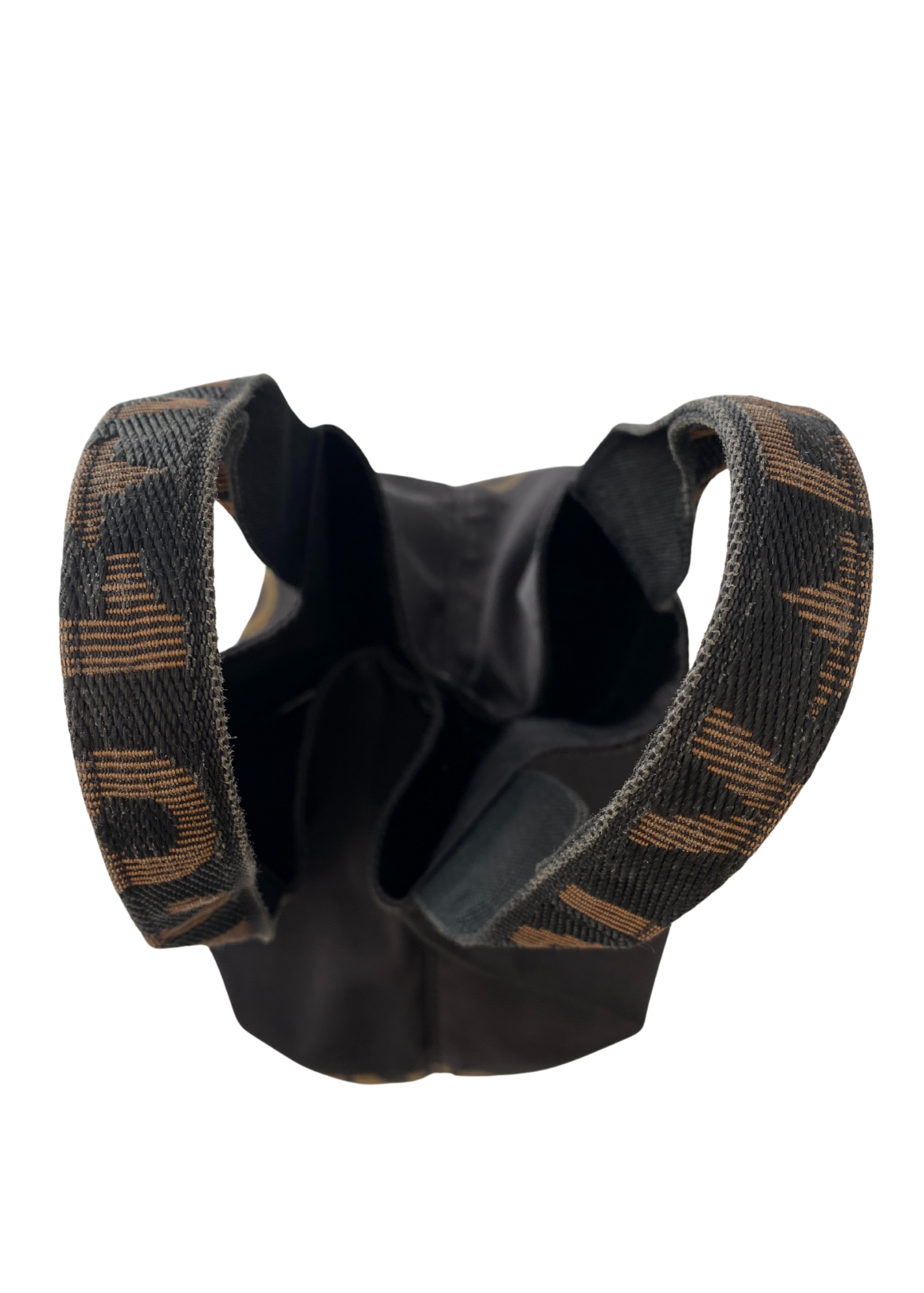 FENDI (AS IS) Logo Jacquard Canvas Mini Bucket Bag