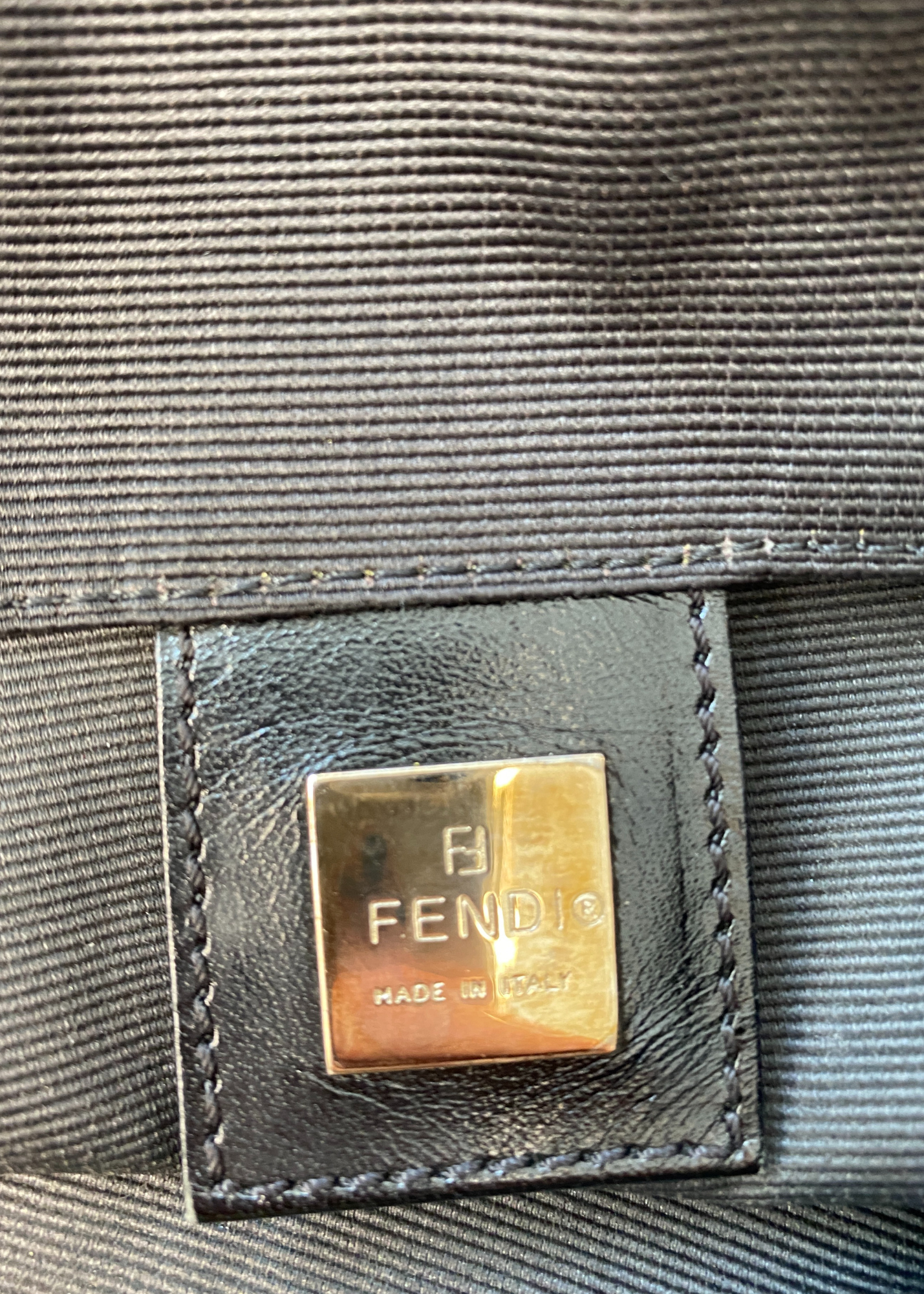FENDI (AS IS) Logo Jacquard Canvas Mini Bucket Bag