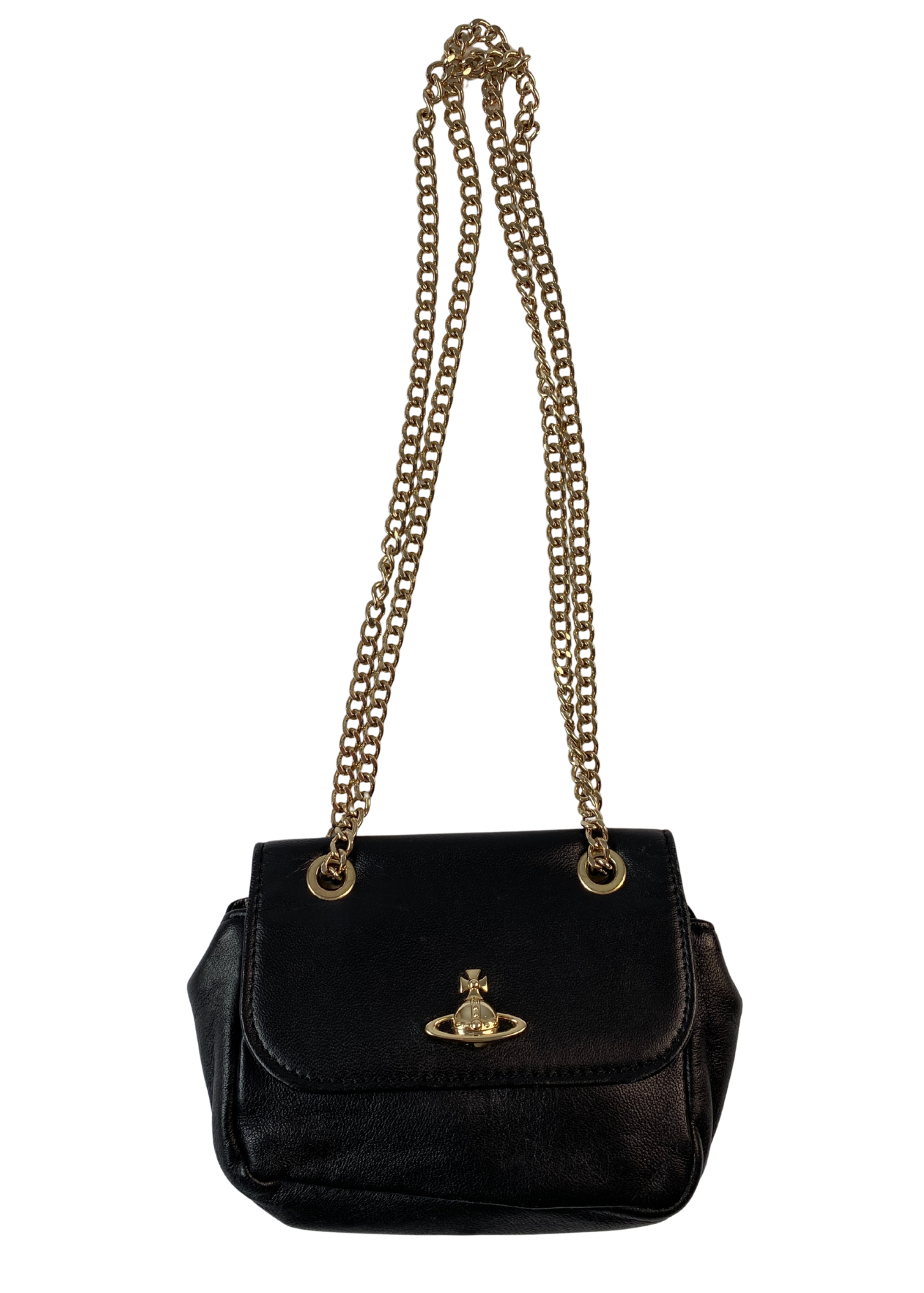 VIVIENNE WESTWOOD Leather Orb Gold Chain Mini Bag