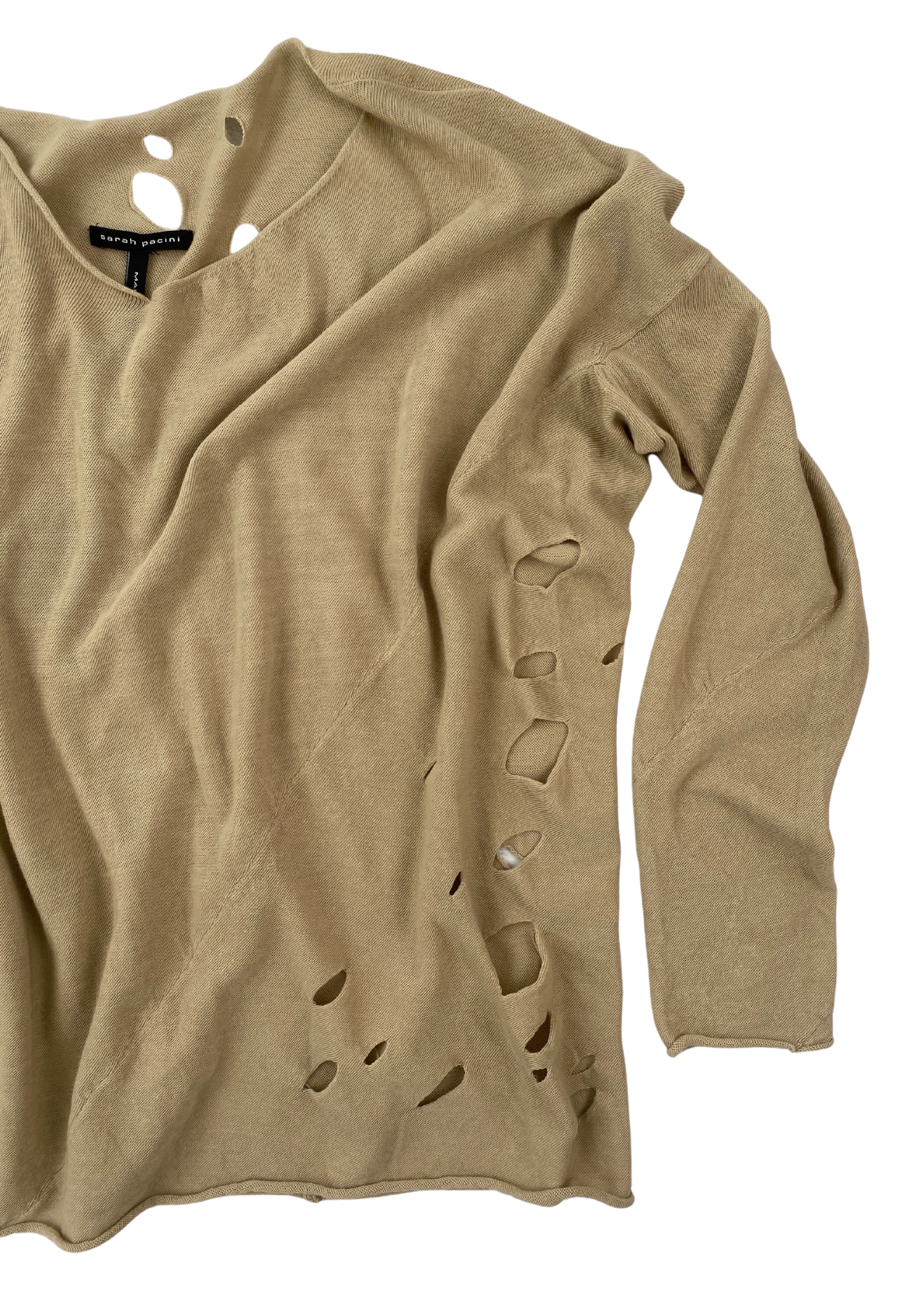 SARAH PACINI (BNWT) Holey Relaxed Long Sleeve Top