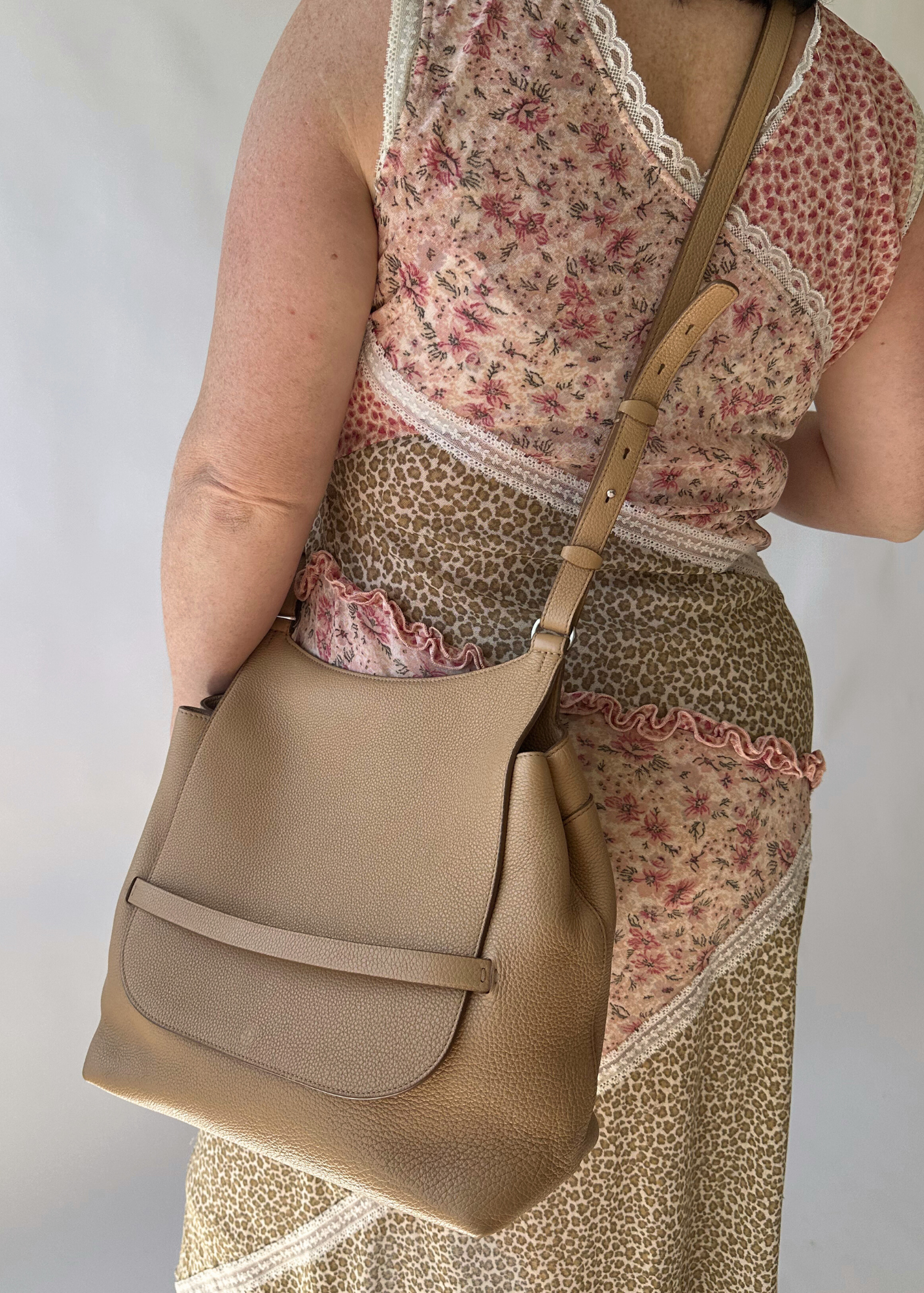 THE ROW (AS IS) 'Sideby' Pebbled Leather Flap Crossbody Bag