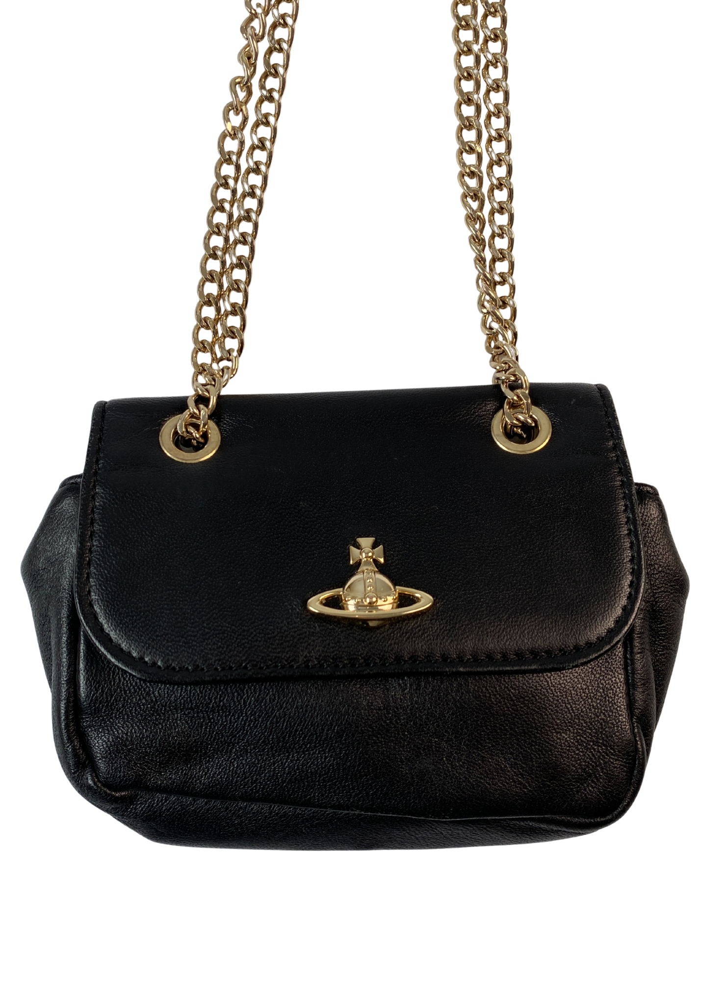 VIVIENNE WESTWOOD Leather Orb Gold Chain Mini Bag
