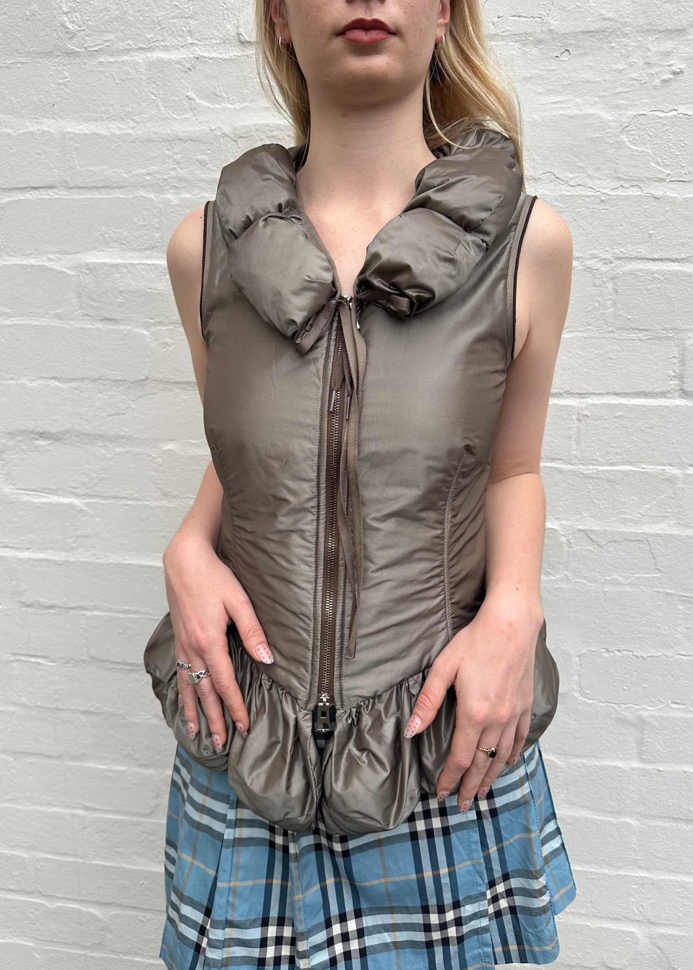VINTAGE MARITHE FRANCOIS GIRBAUD (AS IS) Metallic Puffer Zip Vest