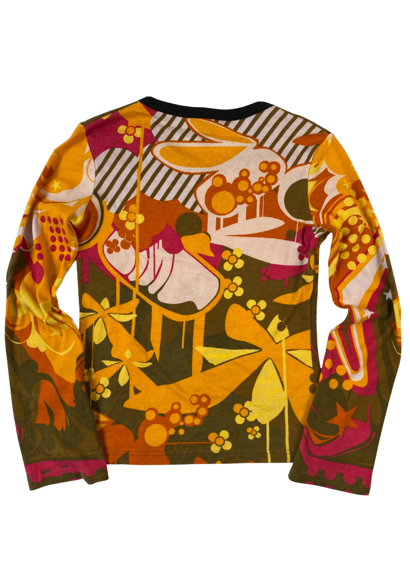 HAYES SPANISH KNITWEAR Face All Over Print Long Sleeve Top