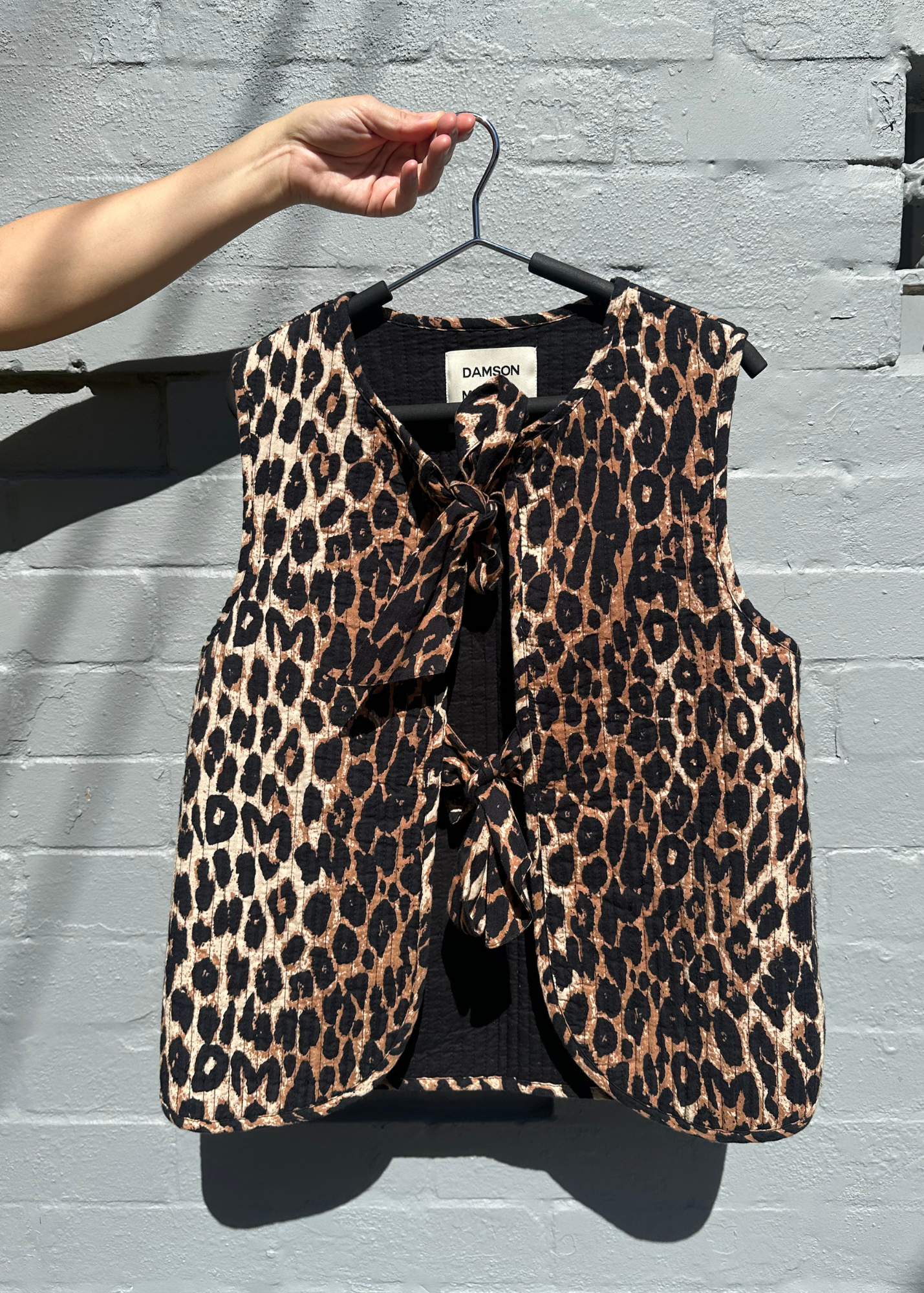 DAMSON MADDER Leopard Print Quilted Vest