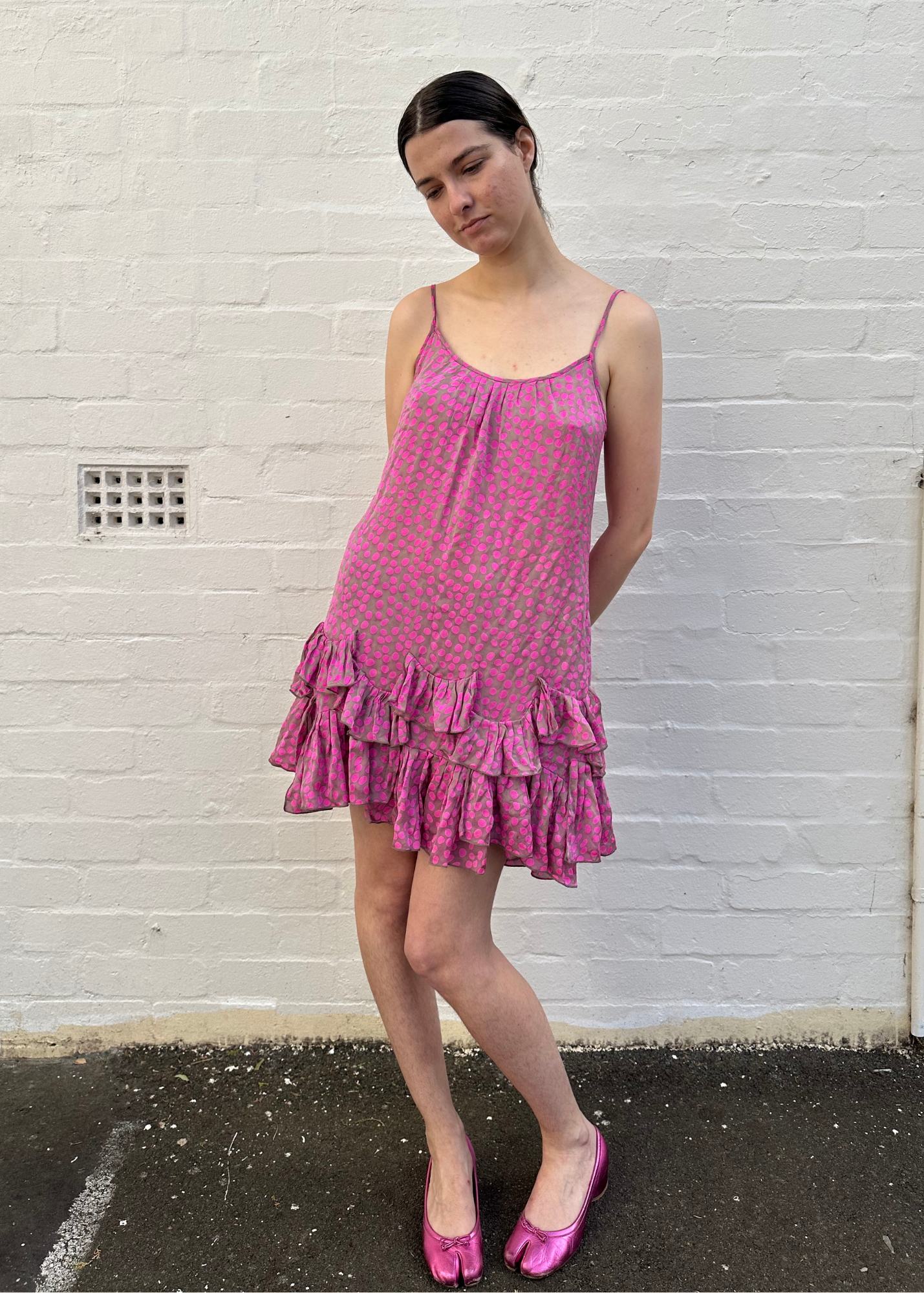 ALANNAH HILL Polkadot Silk Mini Dress