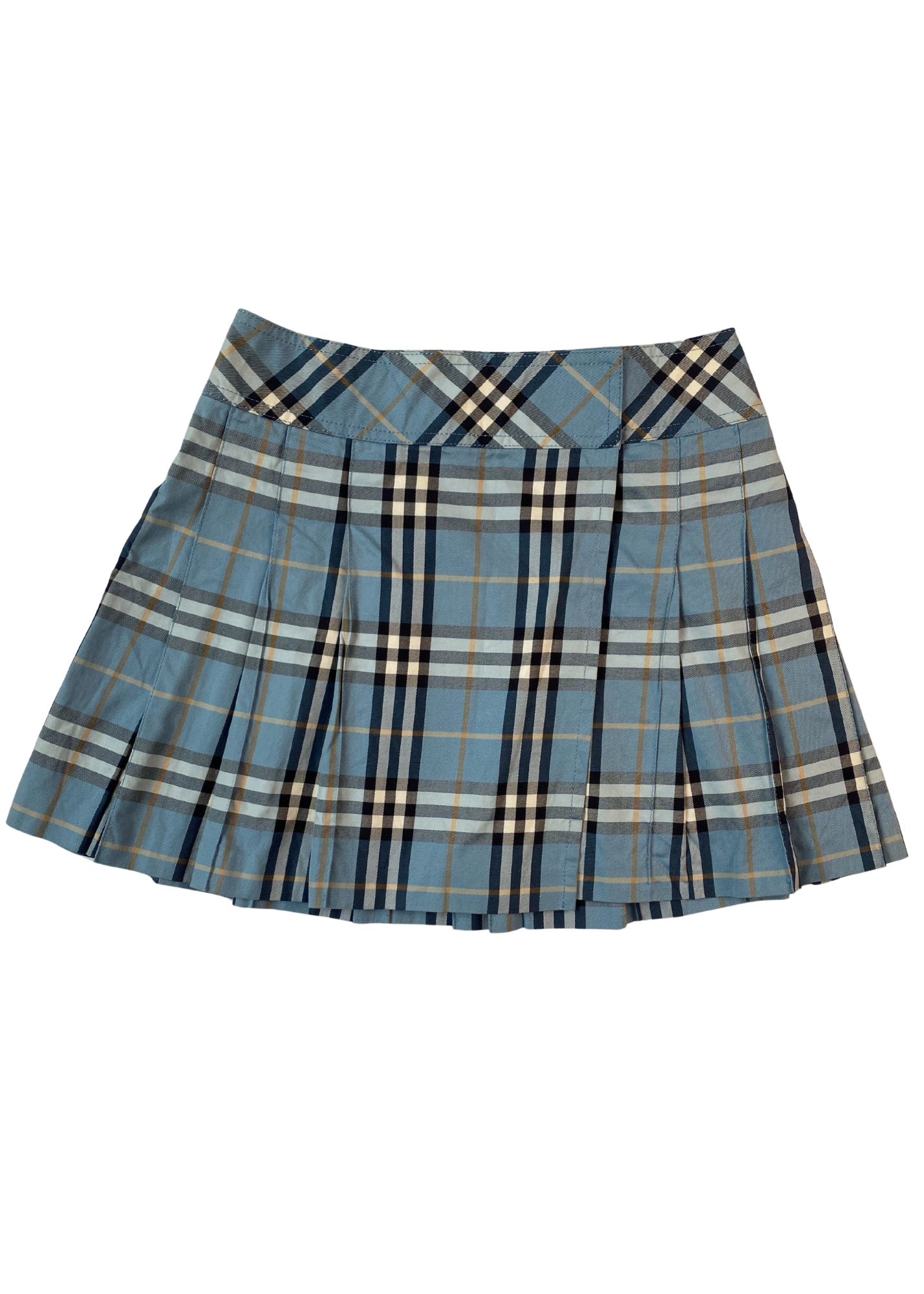 BURBERRY BLUE LABEL Nova Check Pleat Wrap Mini Skirt