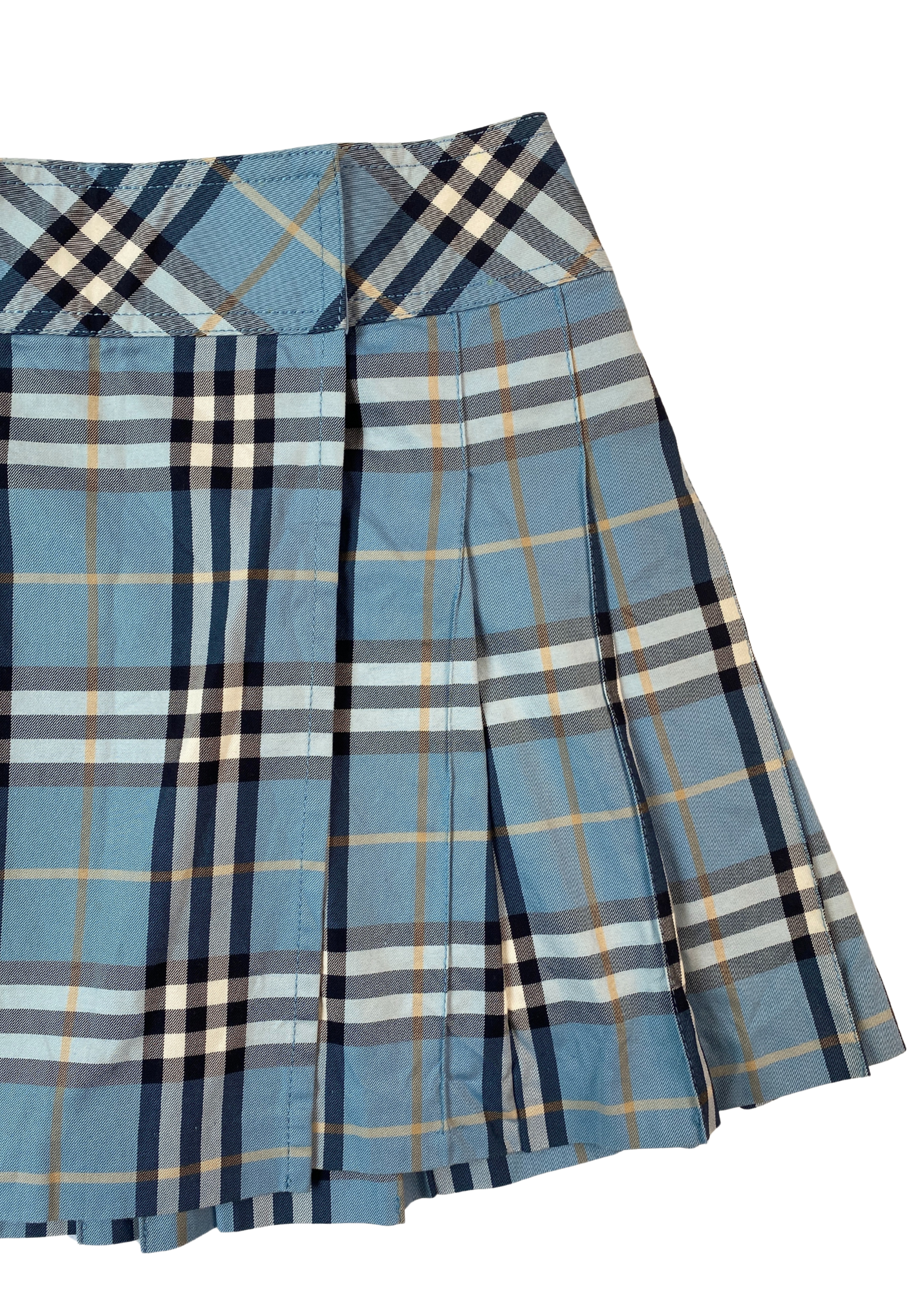 BURBERRY BLUE LABEL Nova Check Pleat Wrap Mini Skirt