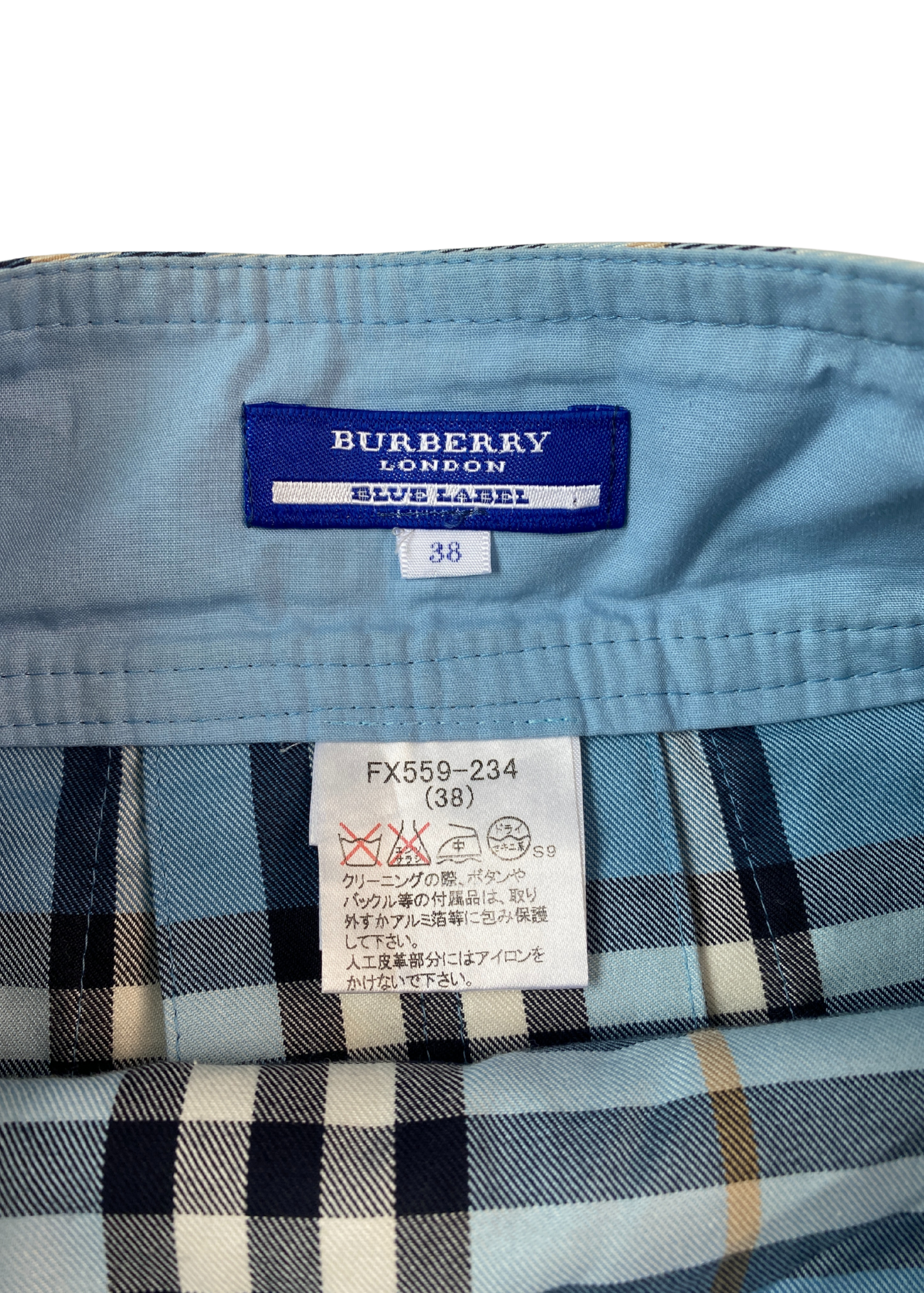 BURBERRY BLUE LABEL Nova Check Pleat Wrap Mini Skirt