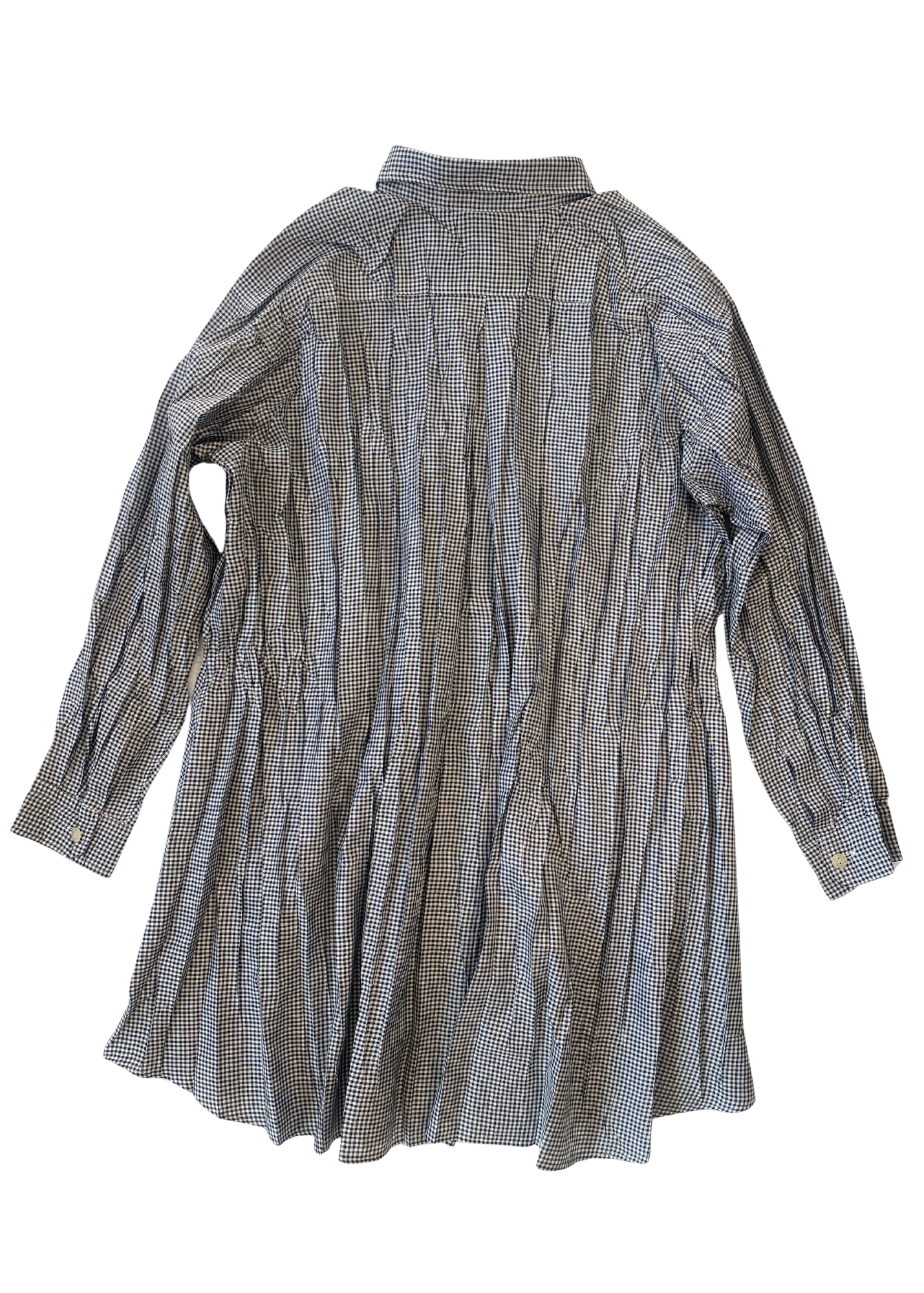 ISSEY MIYAKE PLEATS PLEASE Gingham Shirt Midi Dress