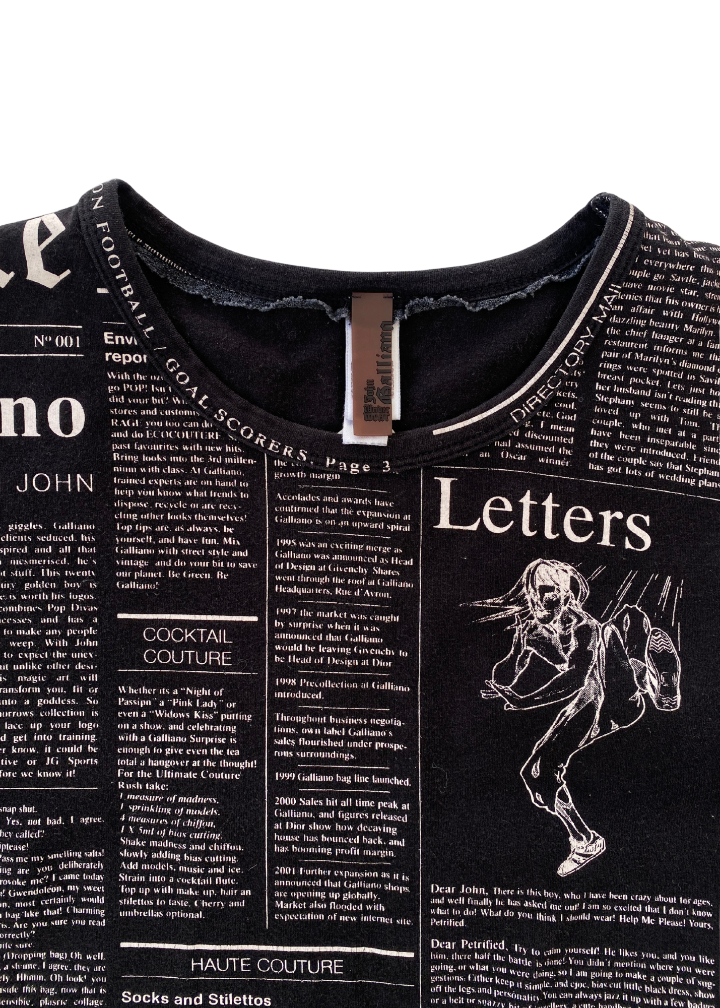 JOHN GALLIANO Gazette Newspaper Print T-Shirt